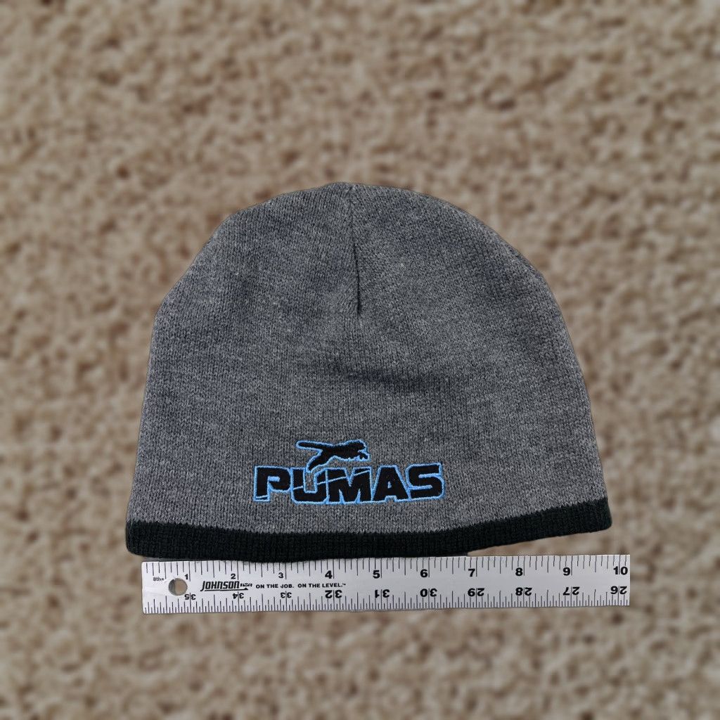Port & Company Port & Co. Beanie Adult One Size Gray Knit Embroidered 100% Acrylic Pumas Size ONE SIZE - 1 Thumbnail