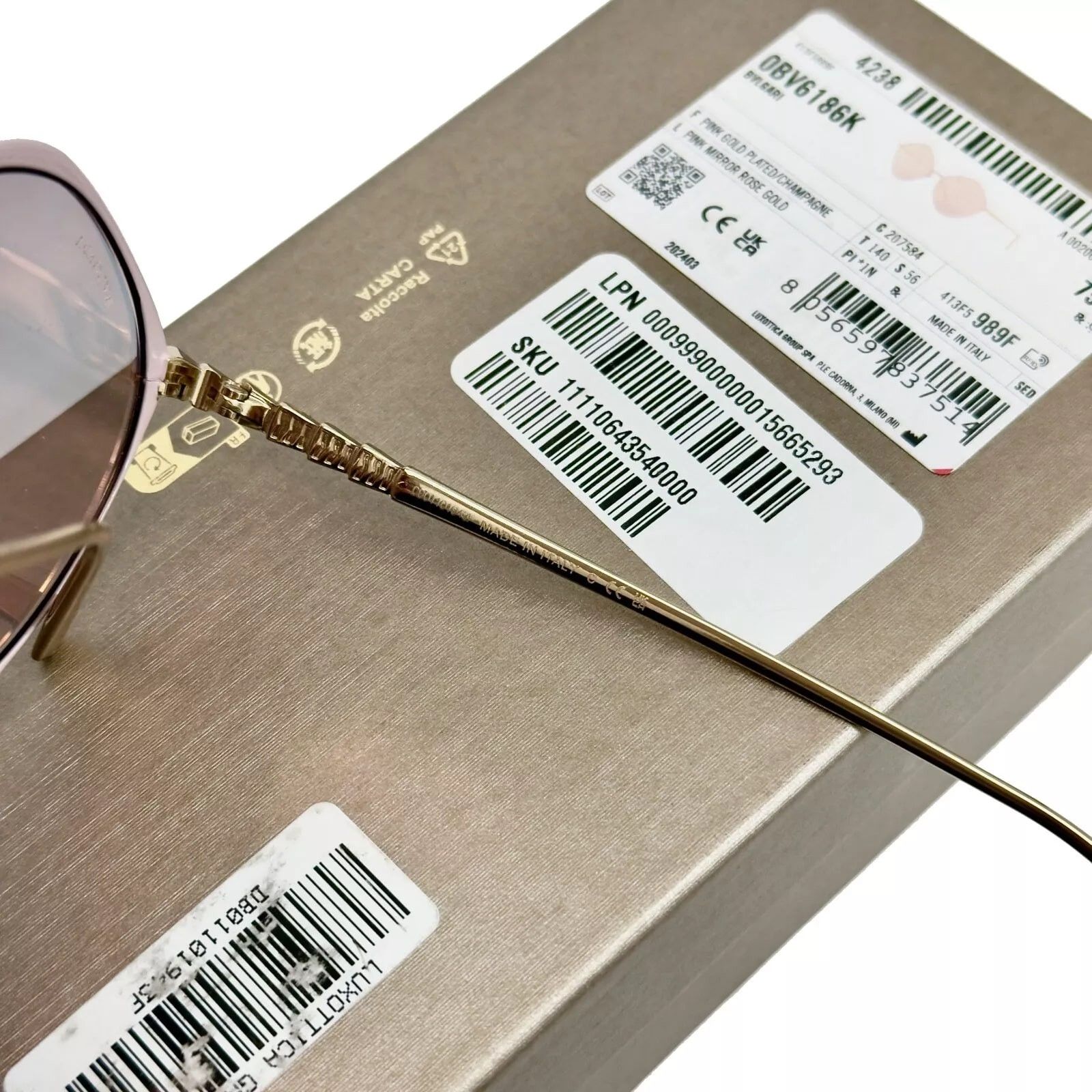 Bvlgari BVLGARI Le Gemme 6186 Pink Enamel 18K Mirrored Gold BV6186K Size ONE SIZE - 4 Thumbnail