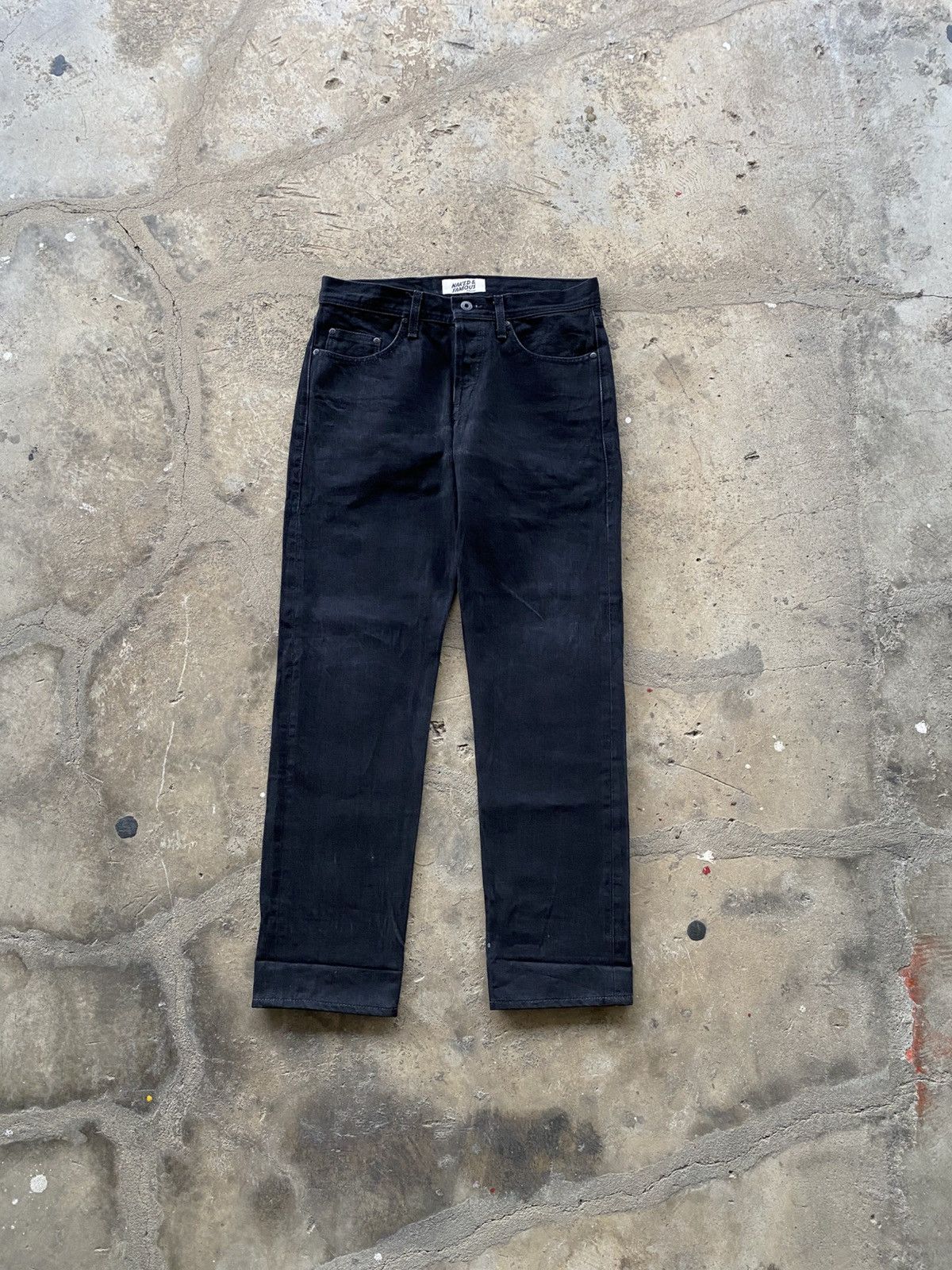 Naked & Famous Naked & famous weird guy solid black selvedge Size US 31 - 1 Thumbnail