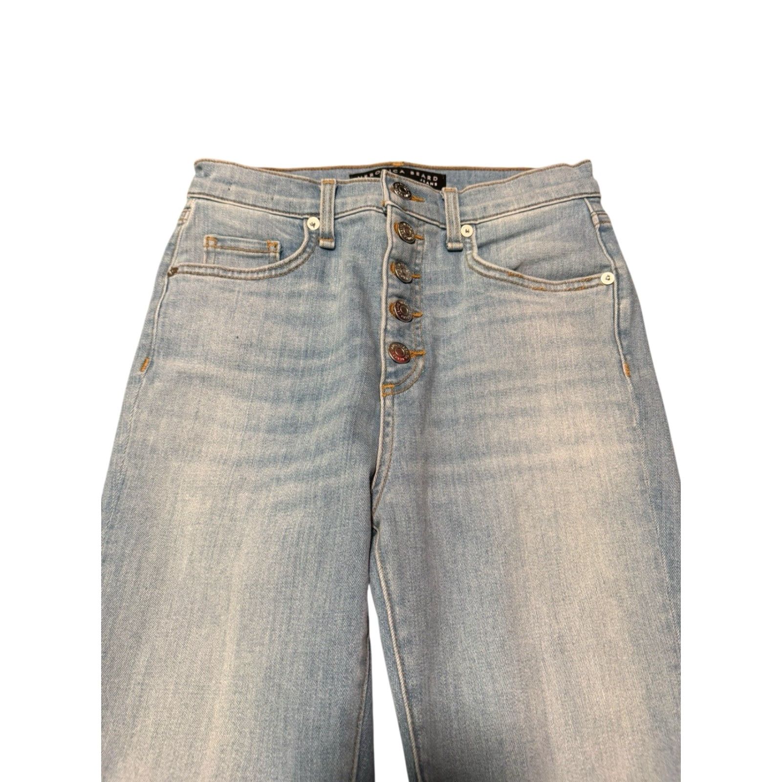 Veronica Beard VERONICA BEARD Jeans Womens 25 Light Wash Debbie Skinny High Rise Button Fly Size 42" / US 20 - 5 Thumbnail