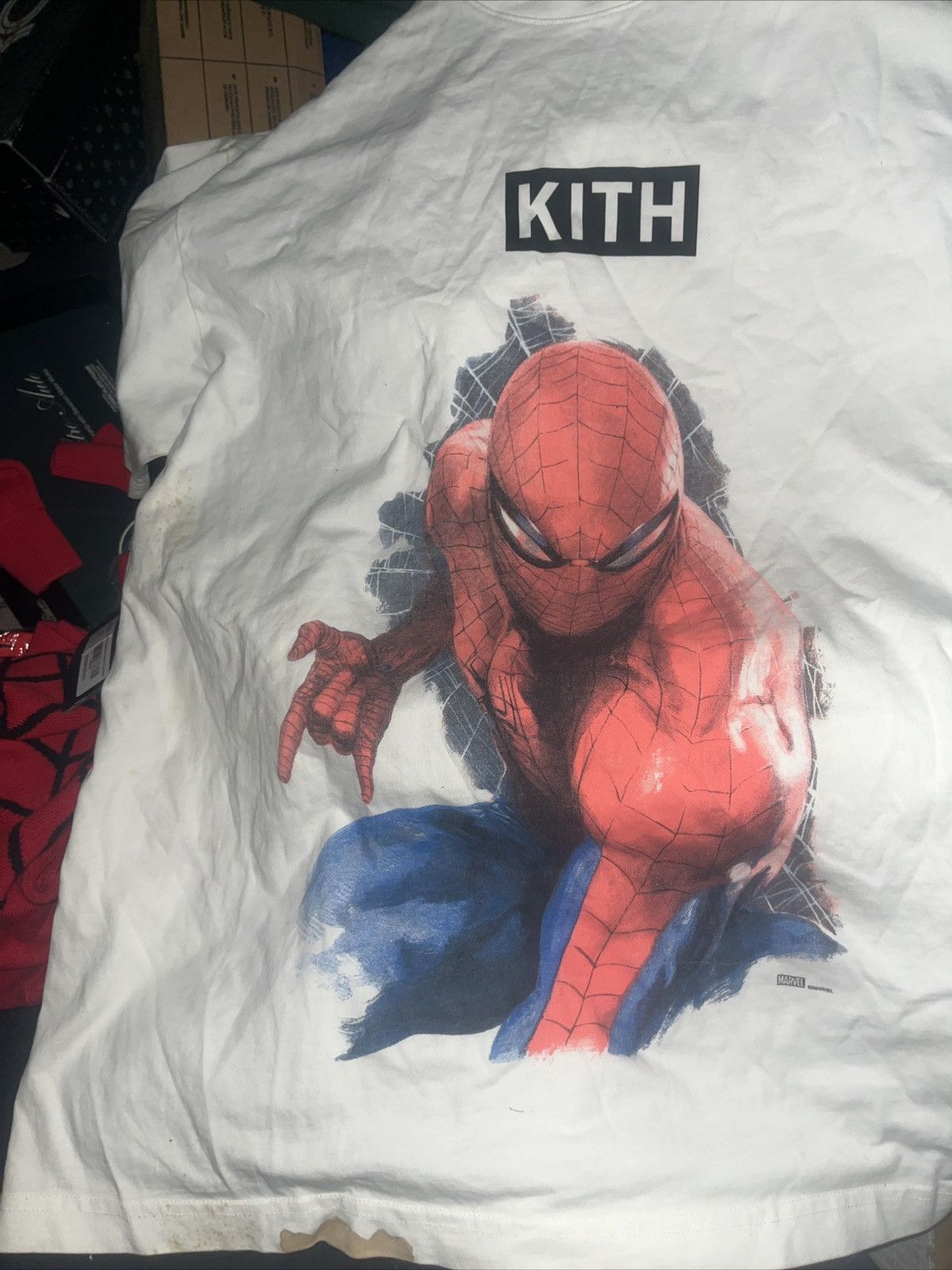 Kith × Marvel Comics Marvel x Kith Spider Man Action White Tee T shirt Sz XL Size US XL / EU 56 / 4 - 2 Thumbnail