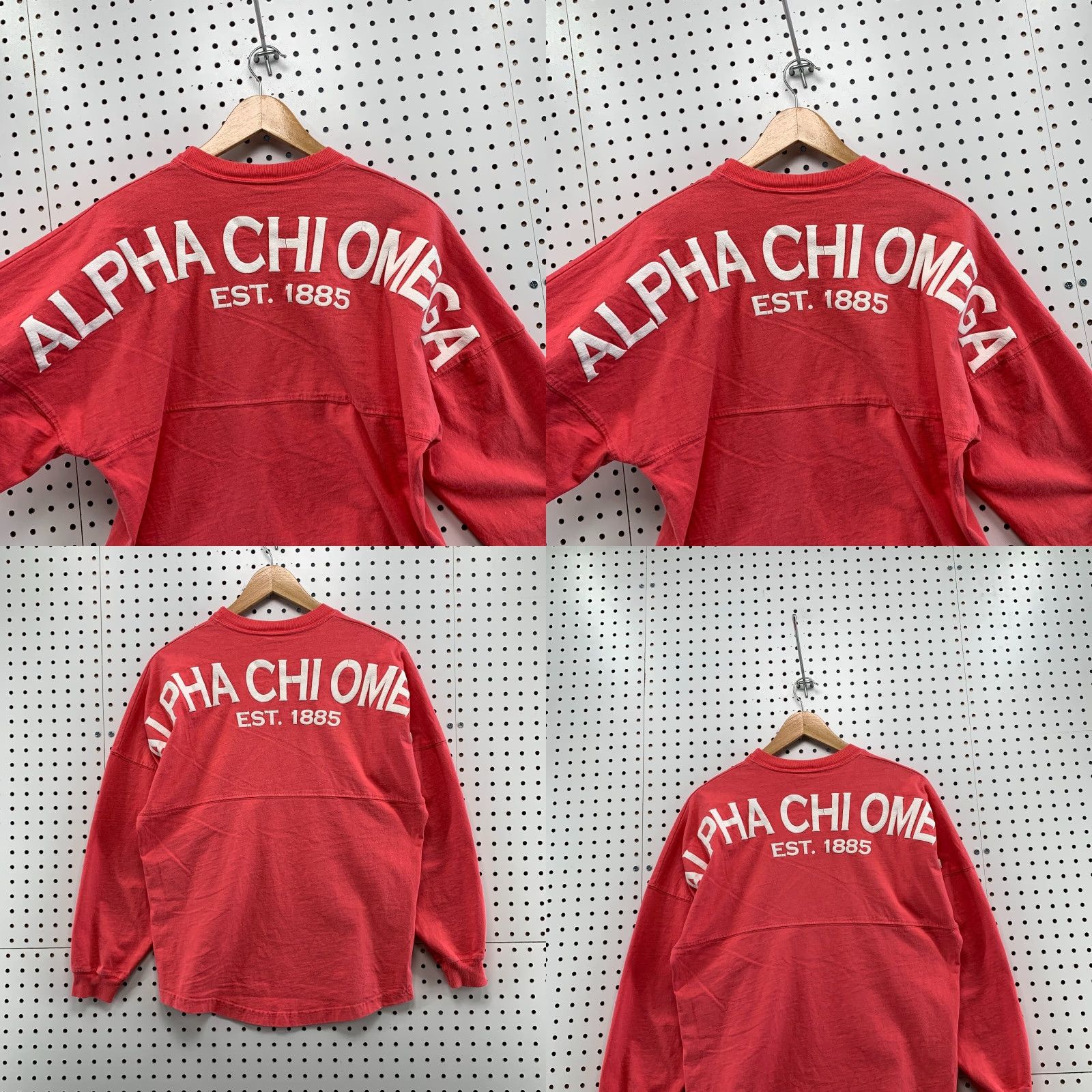 ESPIRIT Alpha Chi Omega Spirit Jersey Shirt Pink Long Sleeve Mens XS Pullover 21X27 Size US XS / EU 42 / 0 - 10 Thumbnail