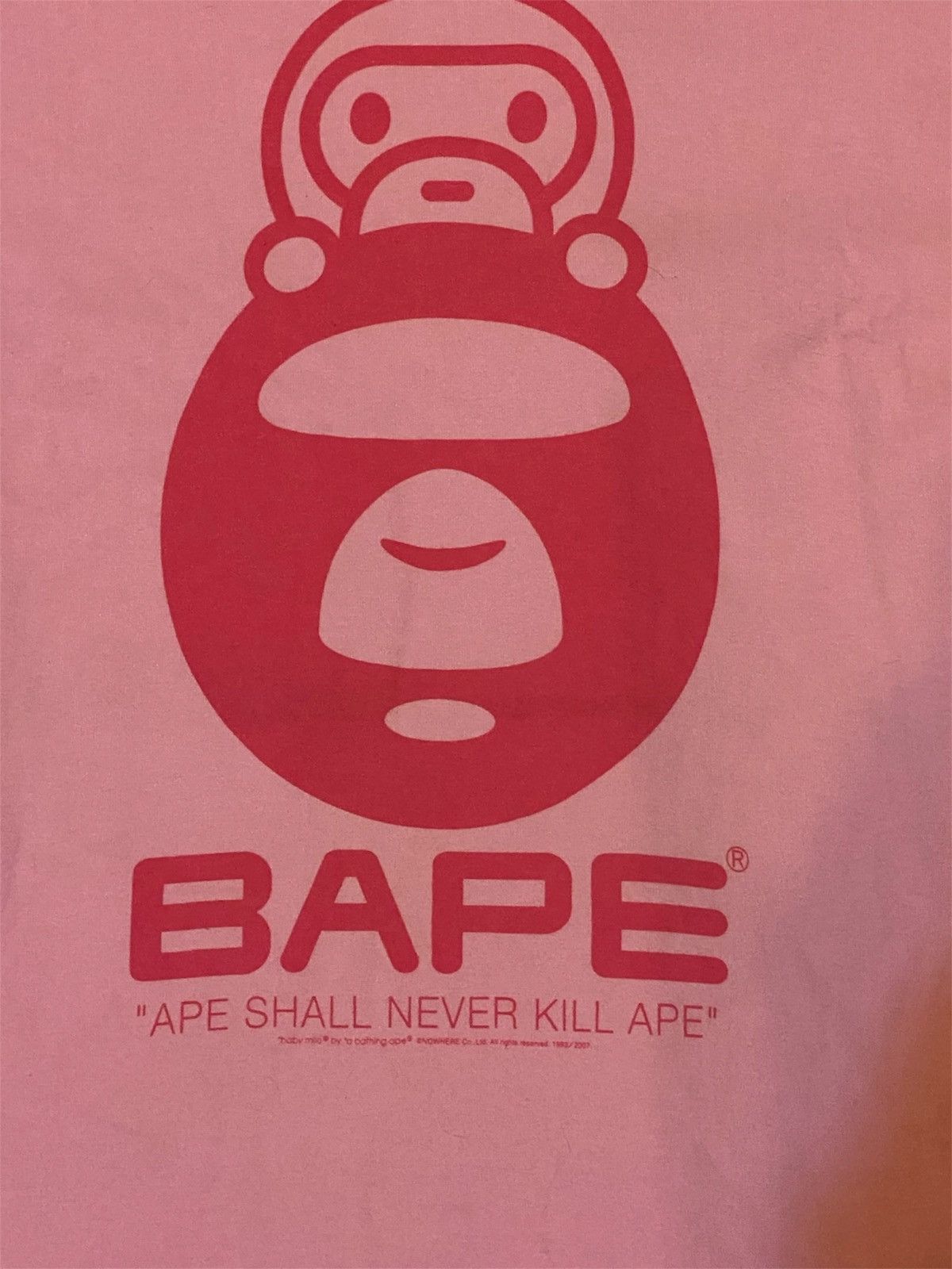 Bape Vintage Bape Pink Tshirt Short Sleve Size US M / EU 48-50 / 2 - 3 Thumbnail