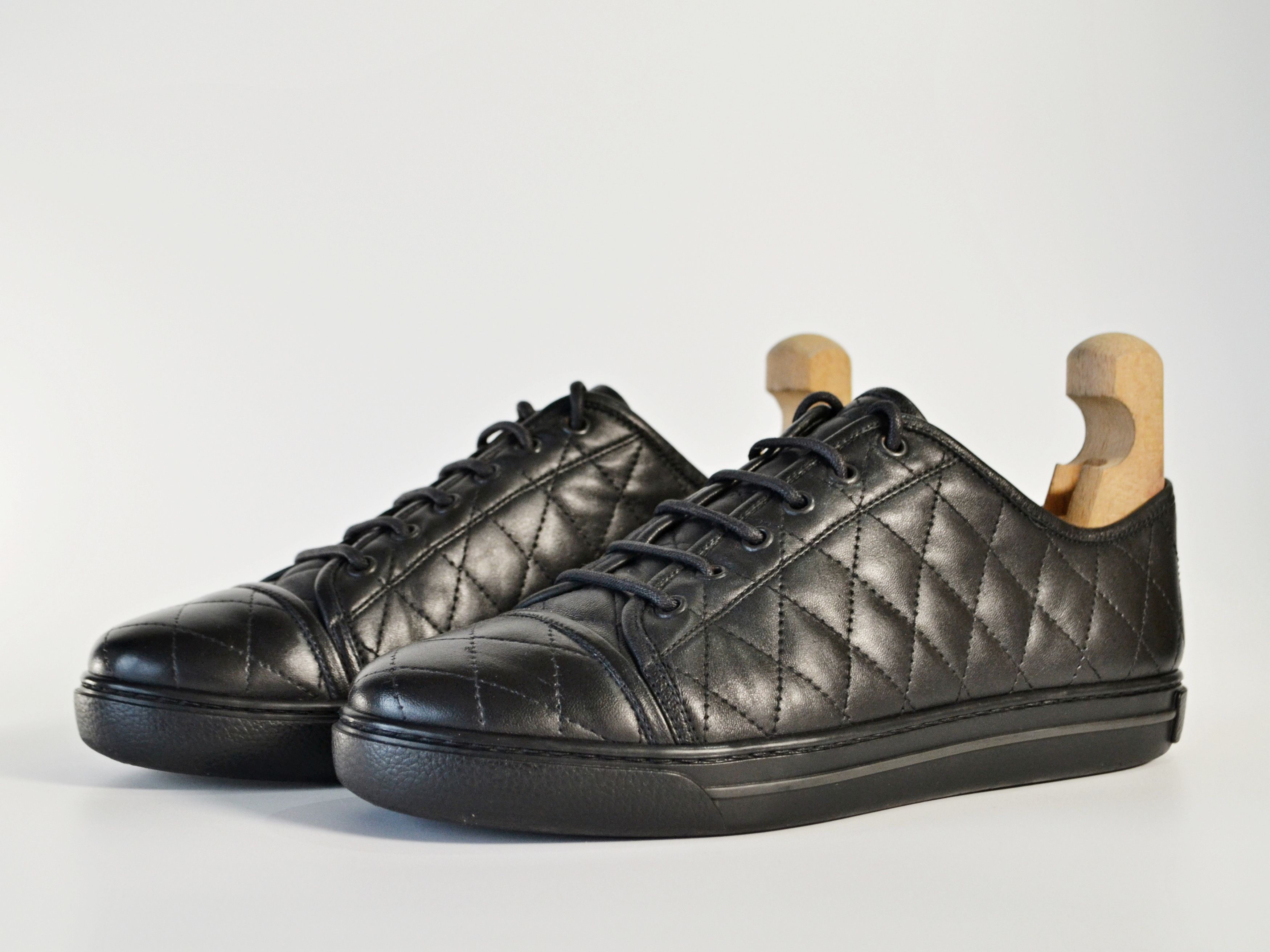 Armani Giorgio Armani Black Leather Sneakers 41/42 Size US 8.5 / EU 41-42 - 4 Thumbnail