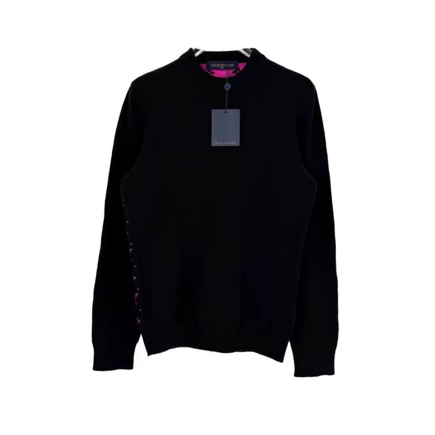 Louis Vuitton LV Black Pink Print Cashmere Sweater M Size US M / EU 48-50 / 2 - 1 Thumbnail