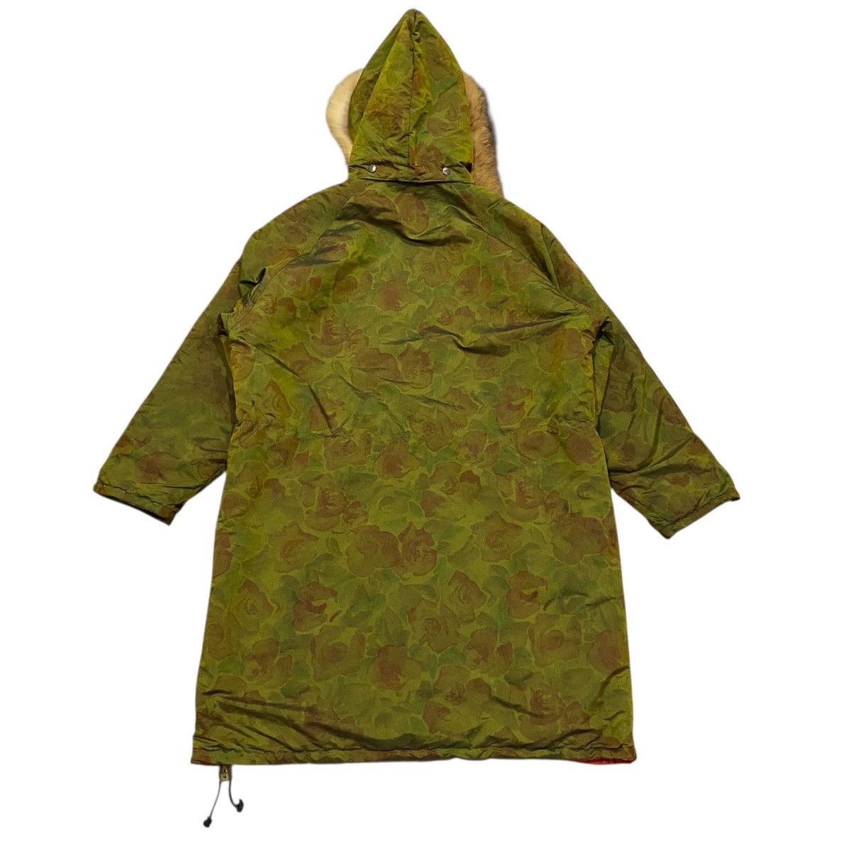 Japanese Brand Vintage 80s LUHTA Finland Camo Rose Parka - Faux Fur Hood Size US XL / EU 56 / 4 - 6 Thumbnail
