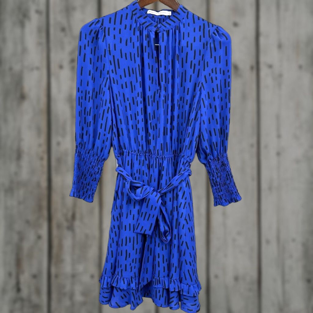 Rebecca Minkoff Rebecca Minkoff Dress Womens Small Blue Black Soft Geometric Long Sleeve Mini Shirt Womens Small Blue Dress"} Size S / US 4 / IT 40 - 1 Thumbnail