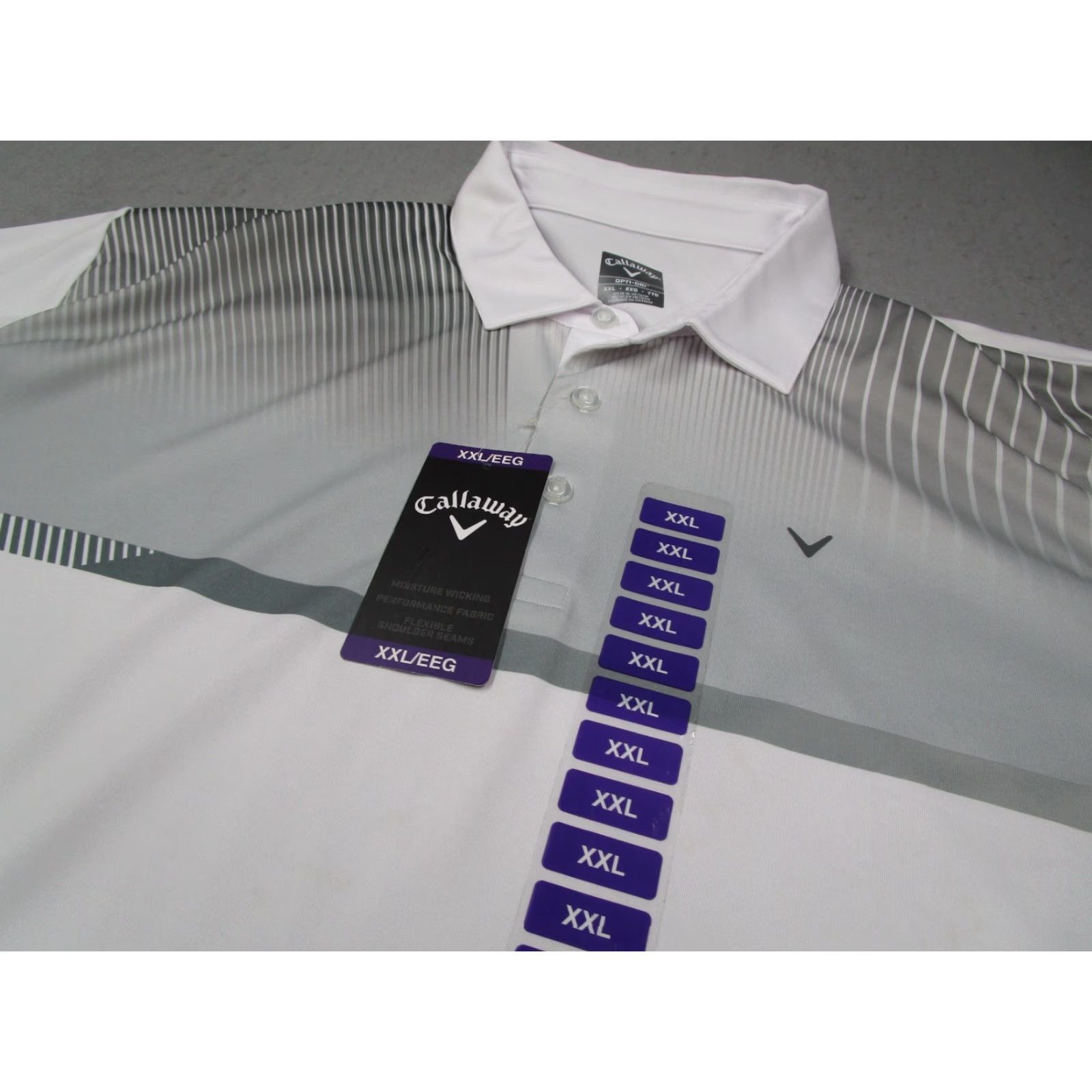 Callaway Callaway Polo Mens 2XL White Opti Dri Performance Golf Shirt Size US XXL / EU 58 / 5 - 2 Thumbnail
