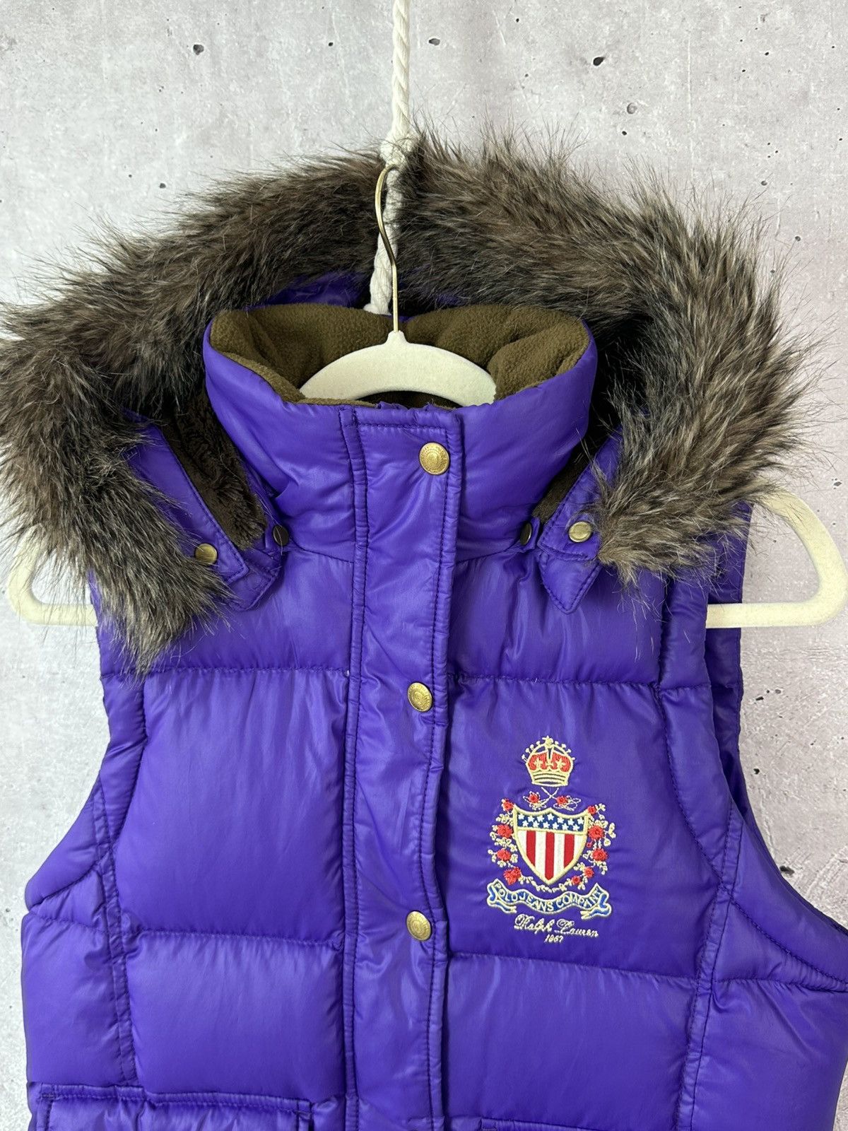 ジャケット・アウター polo ralphlauren / women down vest Vintage Polo Ralph Lauren Puffer Down Women's Vest with Fur
