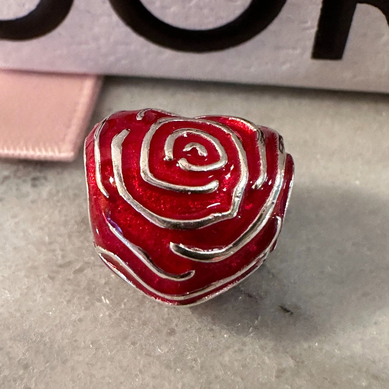 pandora Authentic PANDORA Red Rose Heart Valentine Love Charm #79367 Size ONE SIZE - 2 Thumbnail