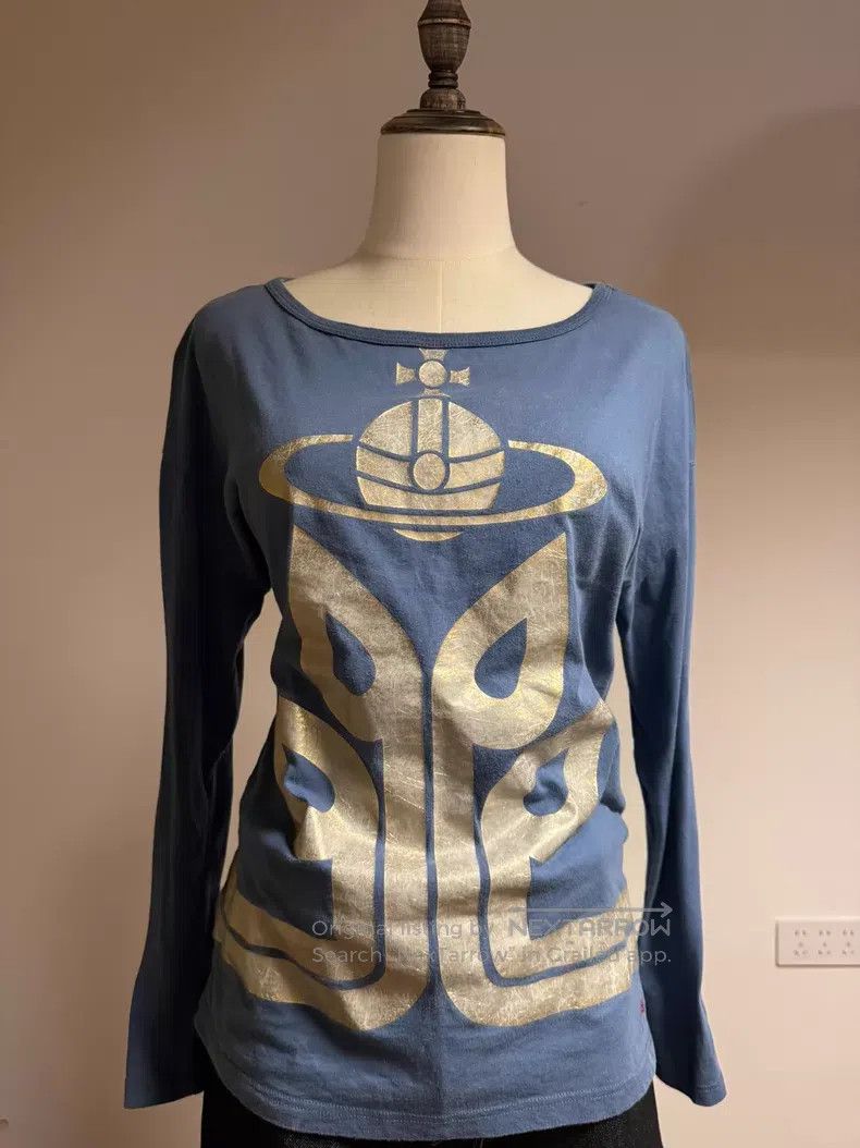 Vivienne Westwood Vivienne Westwood Blue Y2K Long Sleeve T-Shirt Underwear Size L / US 10 / IT 46 - 1 Thumbnail