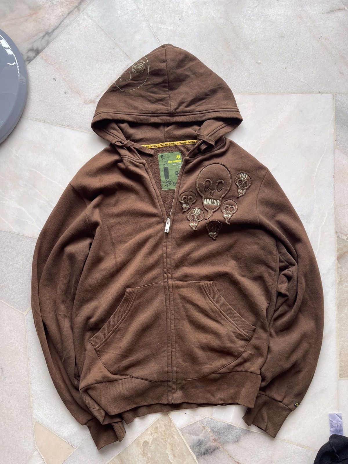 Analog × Burton × Japanese Brand 2000s Analog Skull ‘Blah Blah Blah’ Zip Hoodie Size US L / EU 52-54 / 3 - 8 Thumbnail
