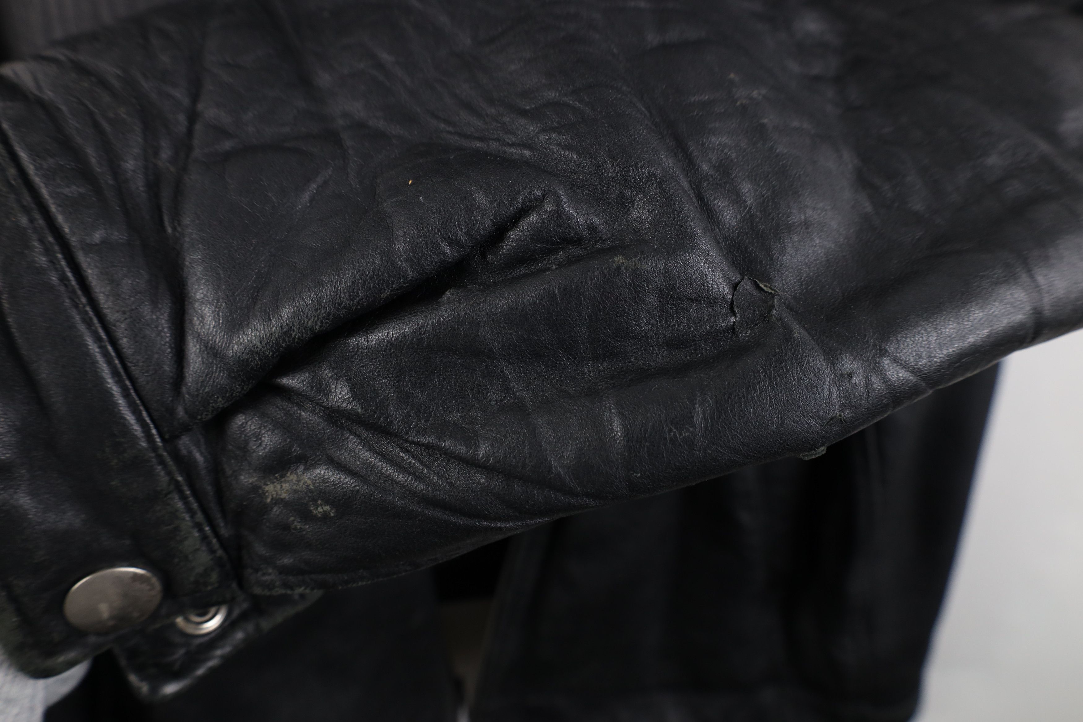 Vintage AS IS Vintage 90s Streetwear Quilted Leather Jacket Black Size US XXL / EU 58 / 5 - 10 Thumbnail