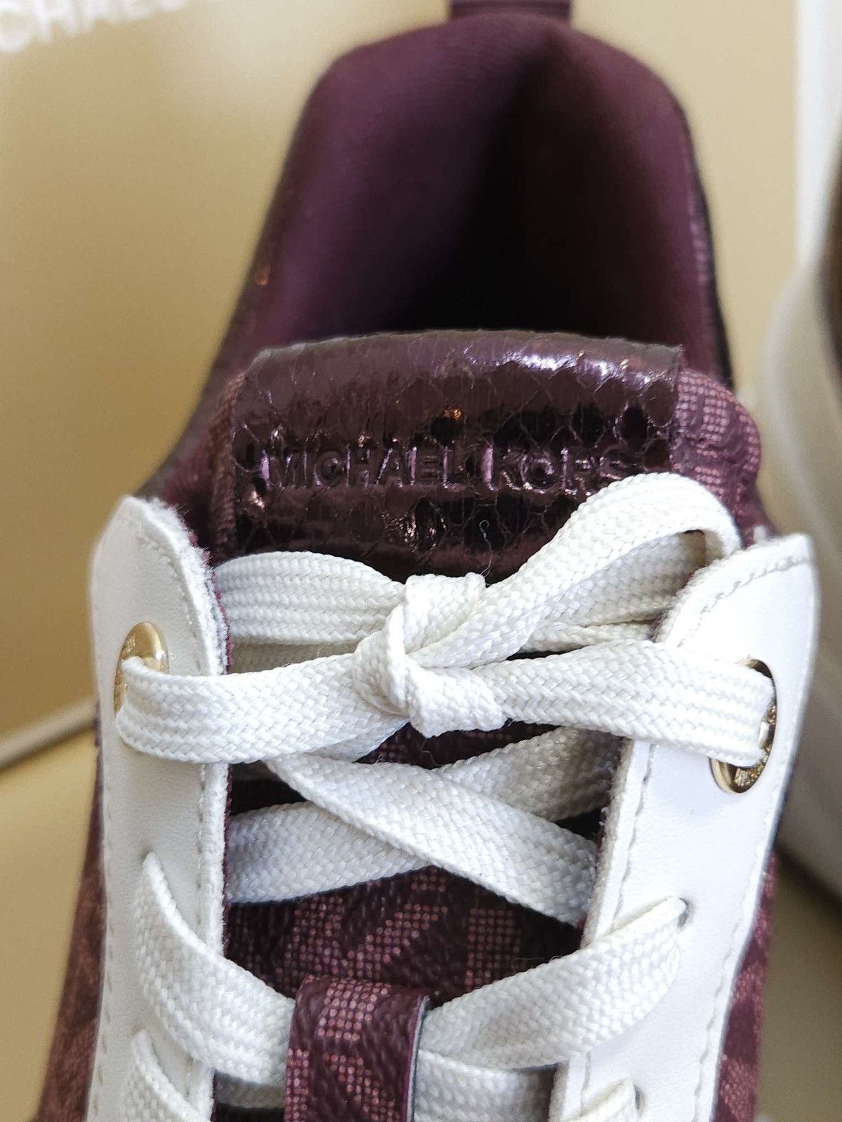 Michael Kors Katrina Signature Logo & Metallic Lizard Embossed Trainer MK Size US 7 / IT 37 - 13 Thumbnail