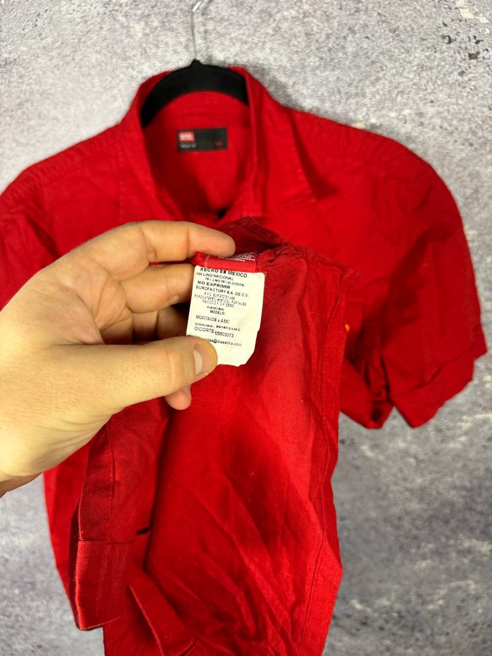 Diesel × Vintage Vintage Diesel Linen Shirt Short Sleeve Red y2k Small Size US S / EU 44-46 / 1 - 8 Thumbnail