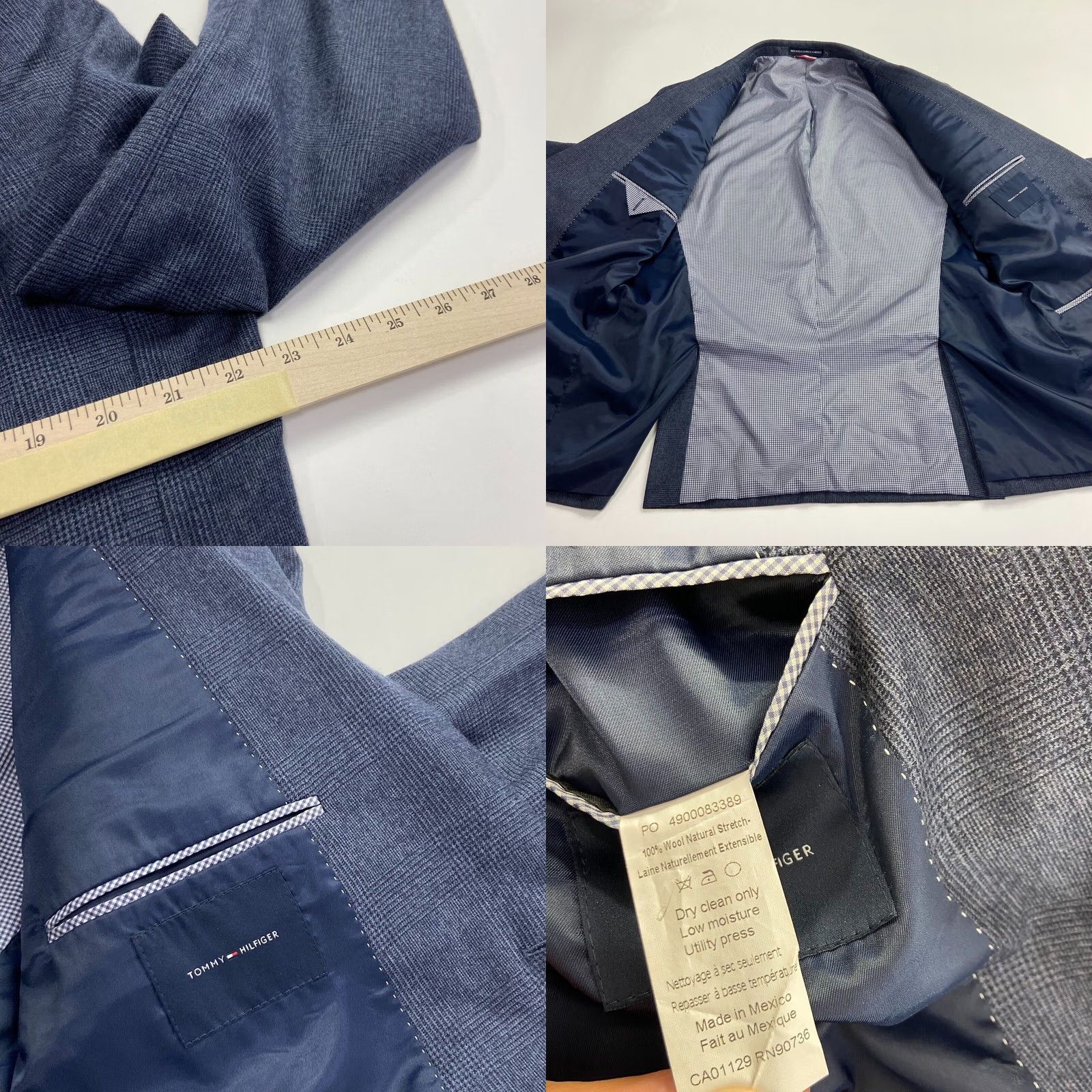 Tommy Hilfiger Tommy Hilfiger XL Men's 100% Wool Two Button Blazer Sport Coat Blue Size 46R - 8 Thumbnail