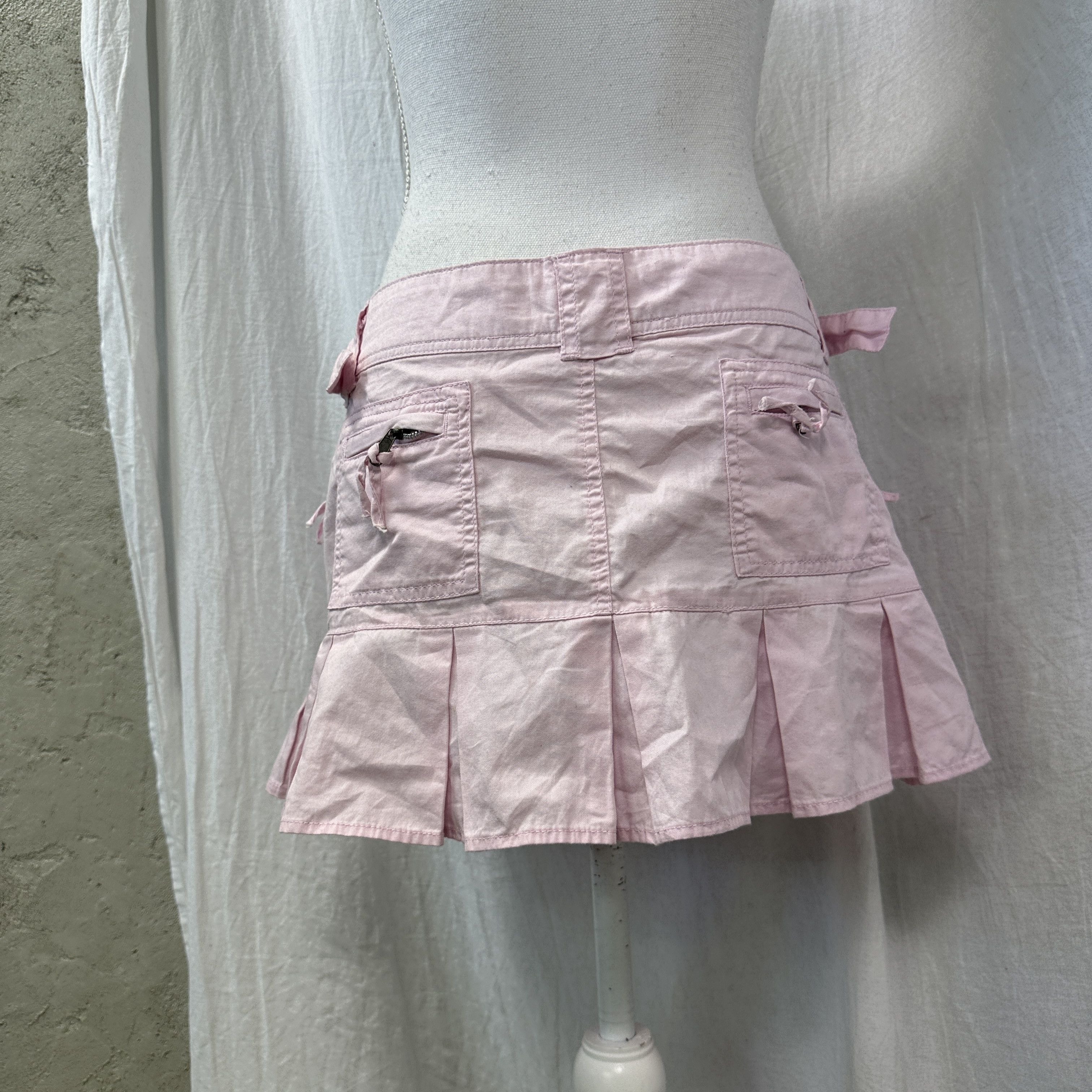 Vintage Vintage Coquette Preppy Baby Pink Pleated Mini Skirt Y2K Size 28" / US 6 / IT 42 - 7 Thumbnail