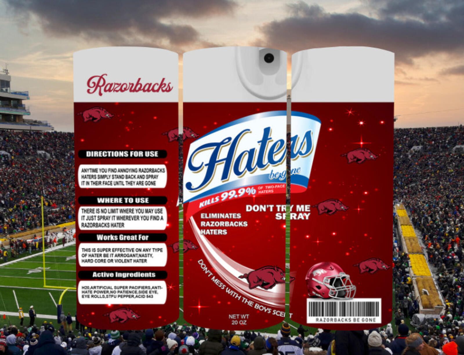 The Unbranded Brand Arkansas Razorbacks College Hater Be Gone Red 20 Oz Tumble Size ONE SIZE - 1 Thumbnail