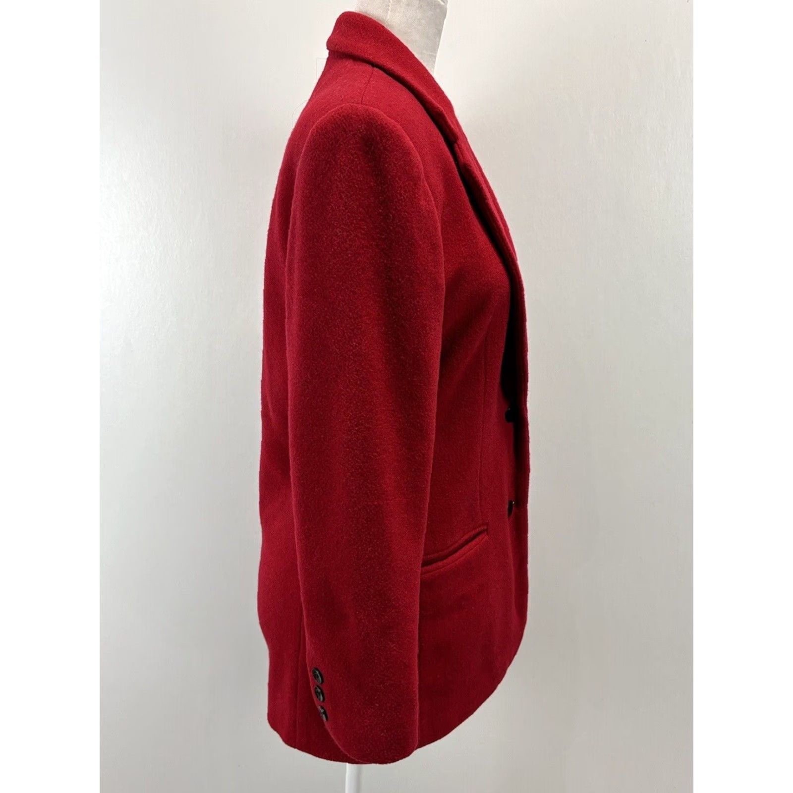 Gap VINTAGE Gap Women's Red Wool Blend Blazer Jacket Small 90s Size S / US 4 / IT 40 - 4 Thumbnail