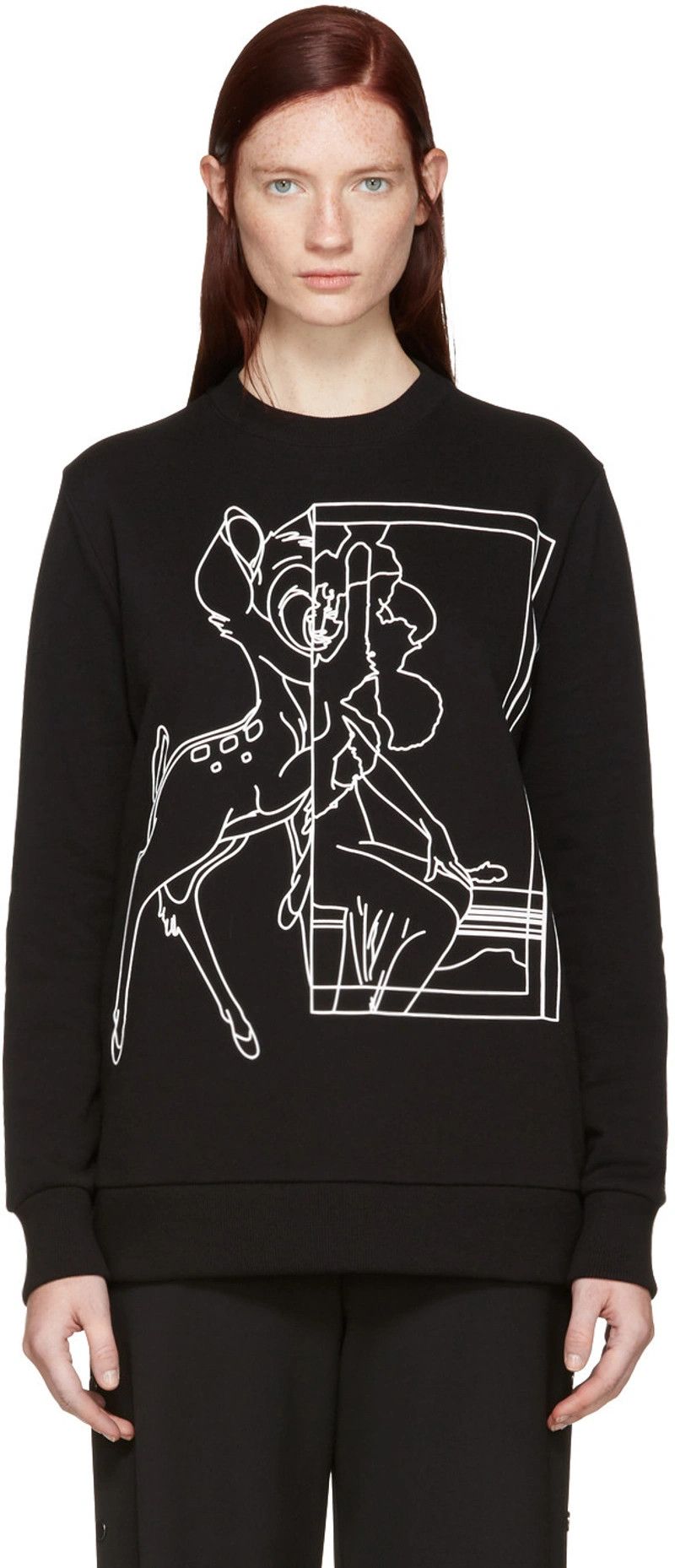 Givenchy Black Stencil Bambi Sweatshirt Size US XS / EU 42 / 0 - 2 Thumbnail
