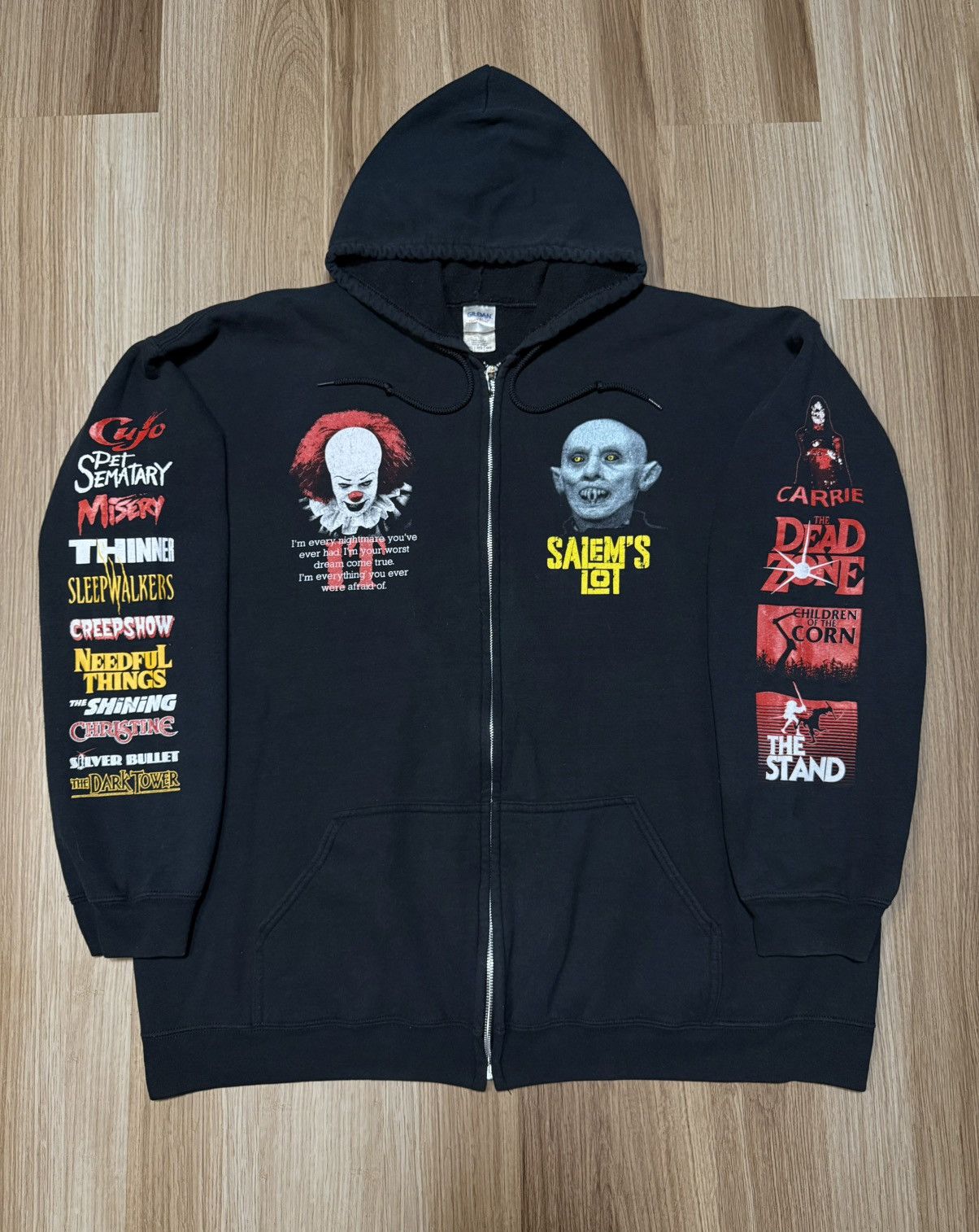 Stephen King Ultimate Horror Fan Zip Up Hoodie Size 4XL