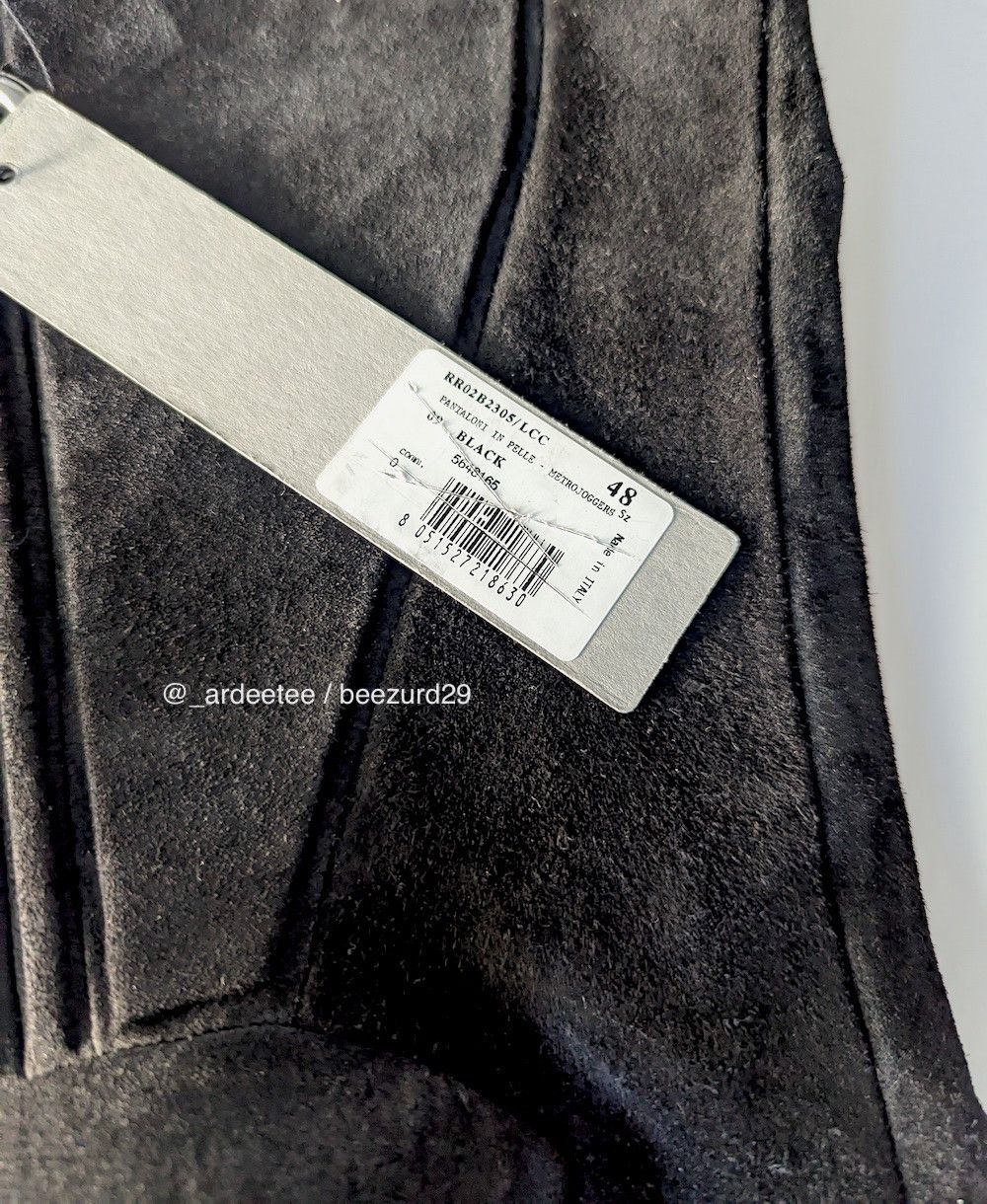 Rick Owens 💥UNRELEASED FW22 METROJOGGERS REVERSED LEATHER STROBE Size US 32 / EU 48 - 8 Thumbnail