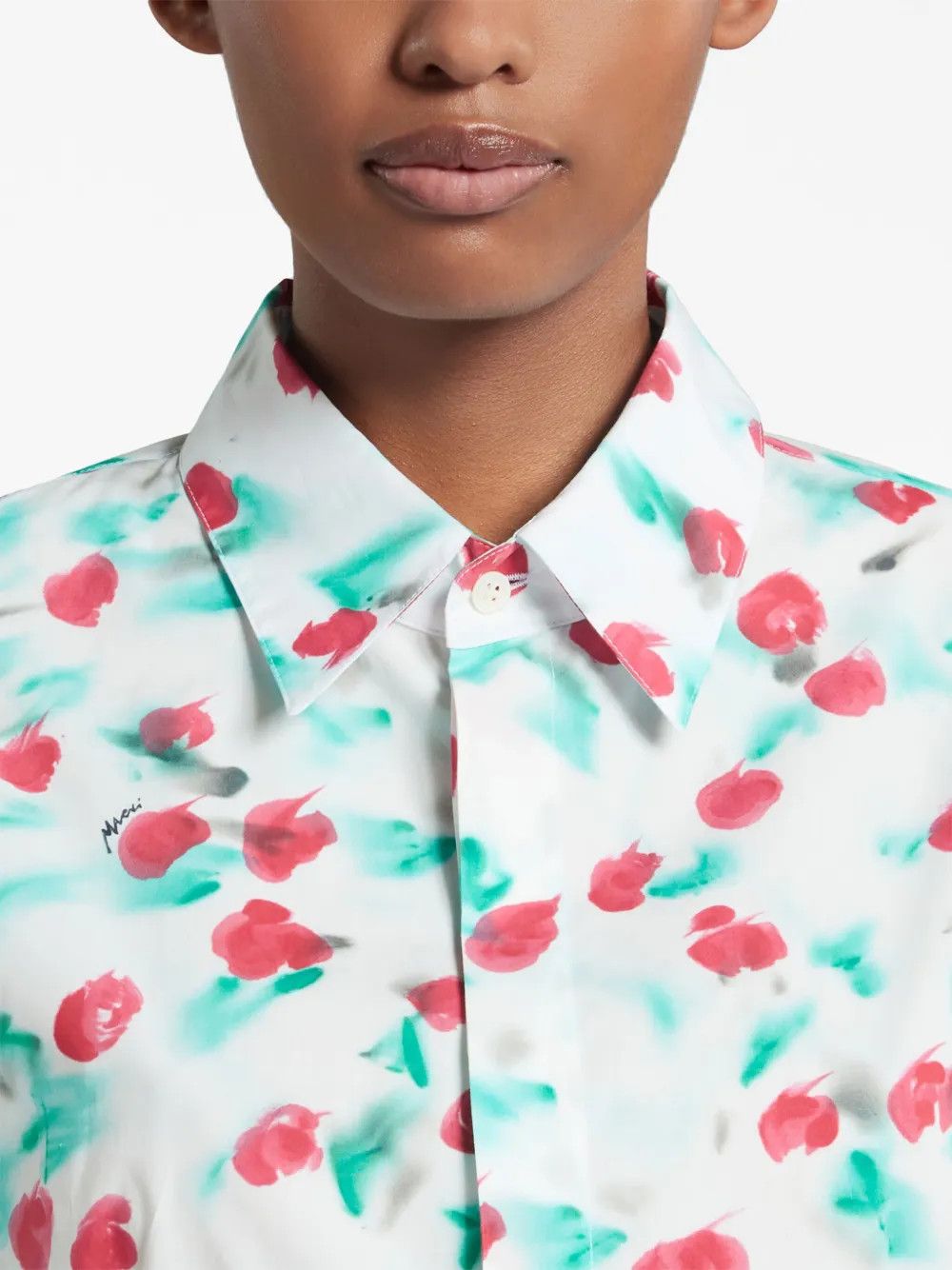 Marni oc11z0525 Floral Print Cotton Shirt in Multicolor Size M / US 6-8 / IT 42-44 - 5 Thumbnail