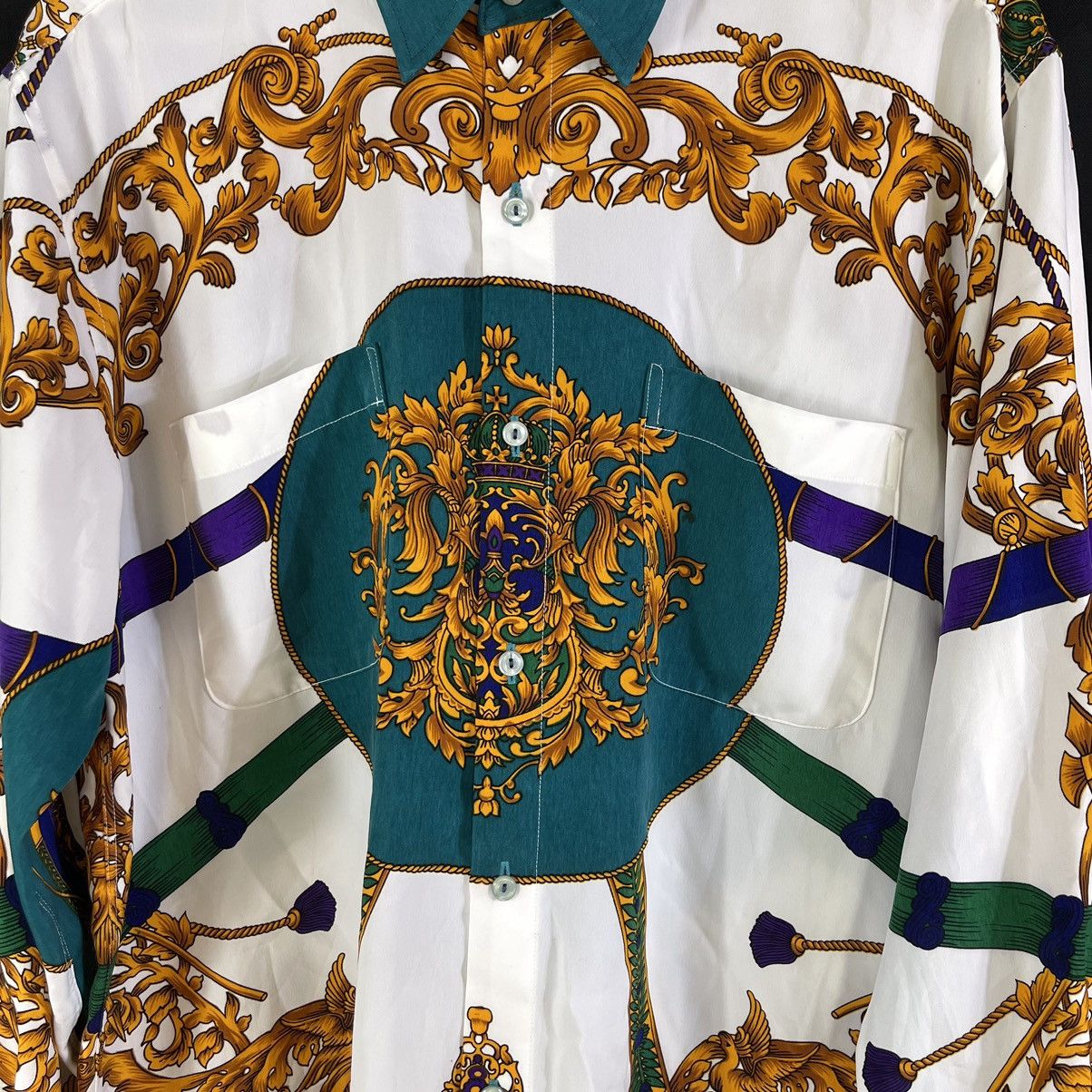 Japanese Brand Vintage Royalty Baroque Silk Printed Button Shirt Size US L / EU 52-54 / 3 - 4 Thumbnail