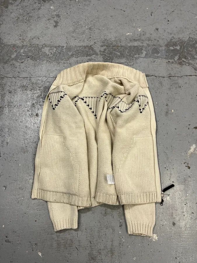 Armani Armani Triangle Cream Wool Zip-Up Sweater Size US L / EU 52-54 / 3 - 8 Thumbnail