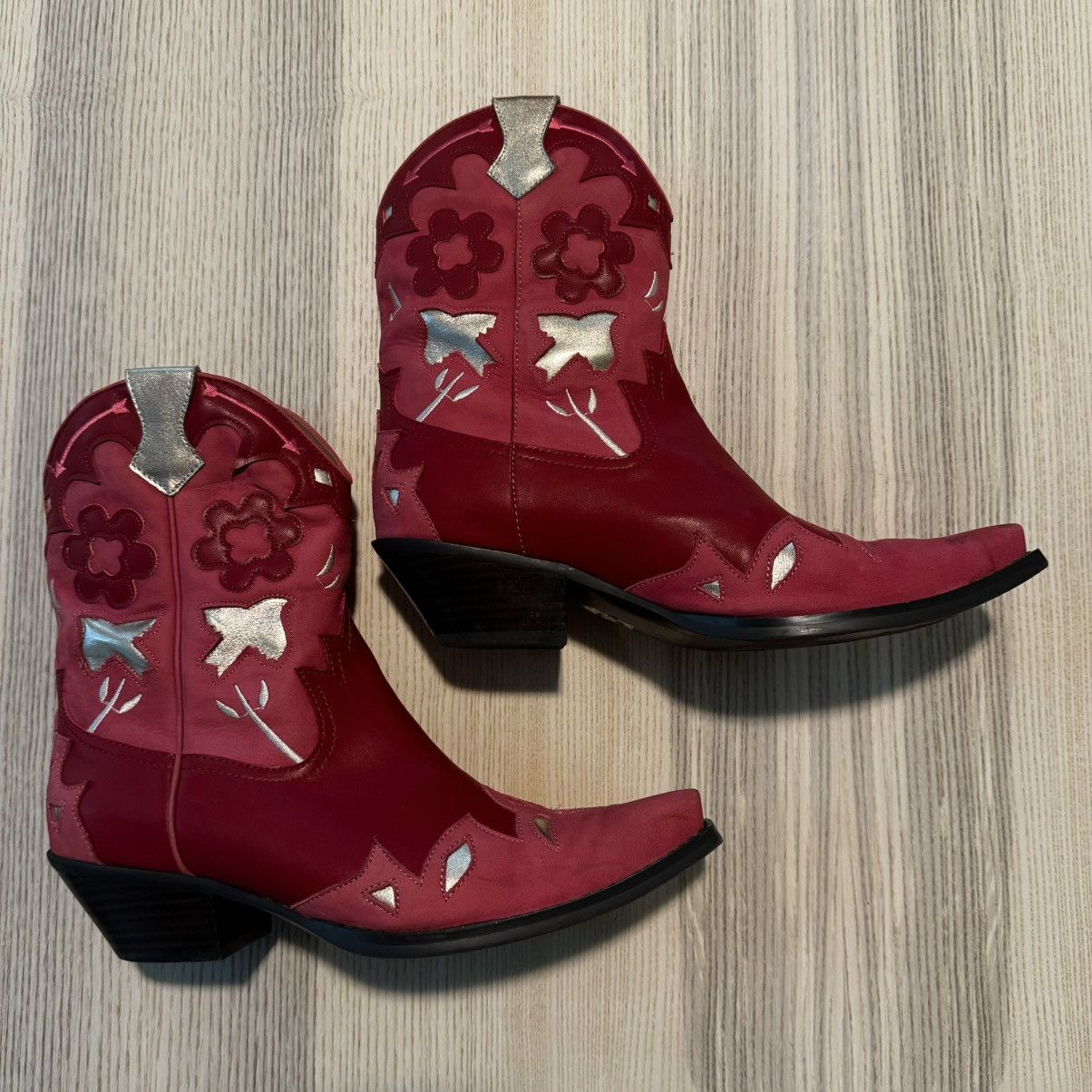 Jeffrey Campbell Jeffery Campbell Looney Cowboy Boot in Pink & Red - 8.5 Size US 8.5 / IT 38.5 - 2 Thumbnail