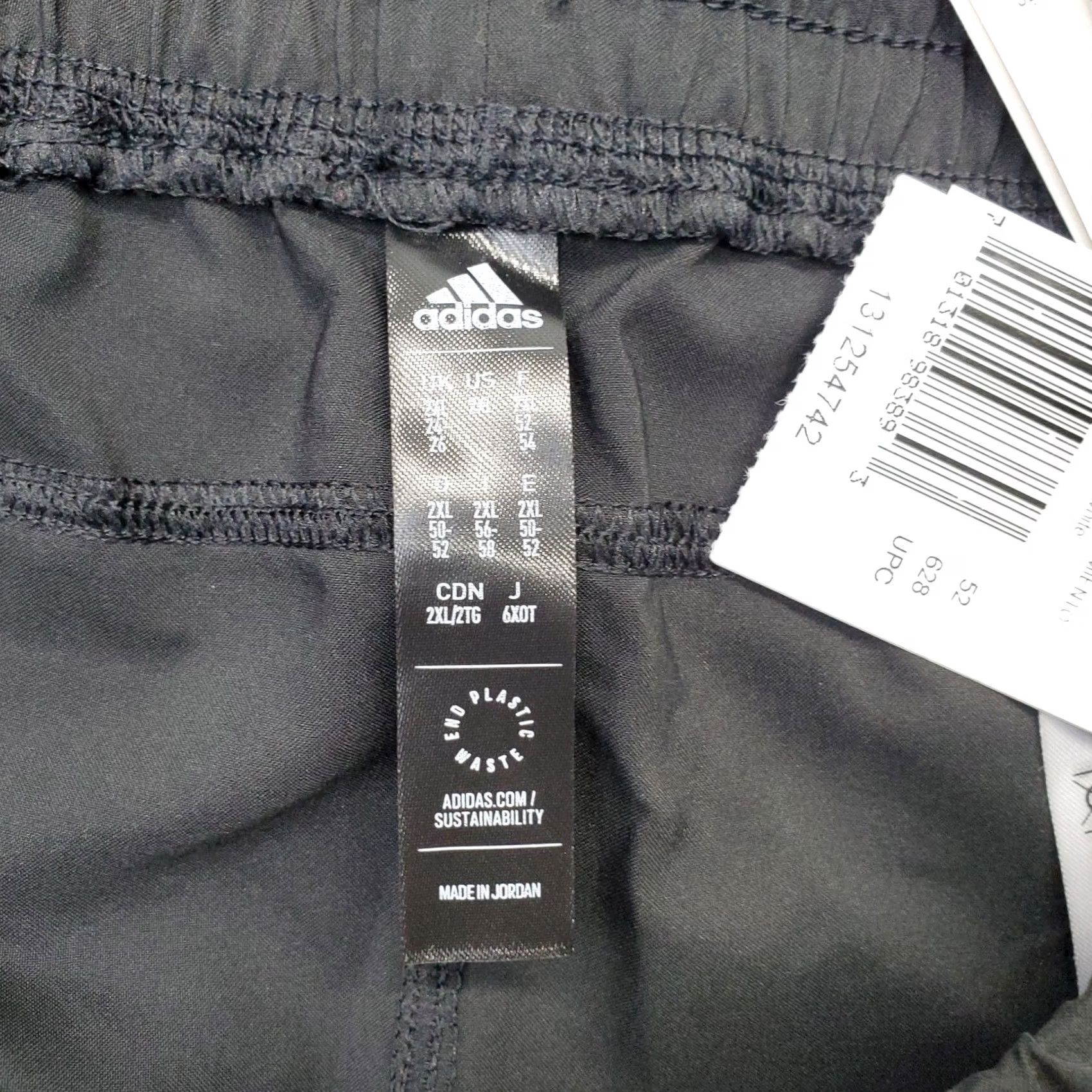Adidas Adidas Training Shorts Womens Size 2XL Black White Stripes Elastic Waist Pull On Size 40" / US 18 - 6 Thumbnail