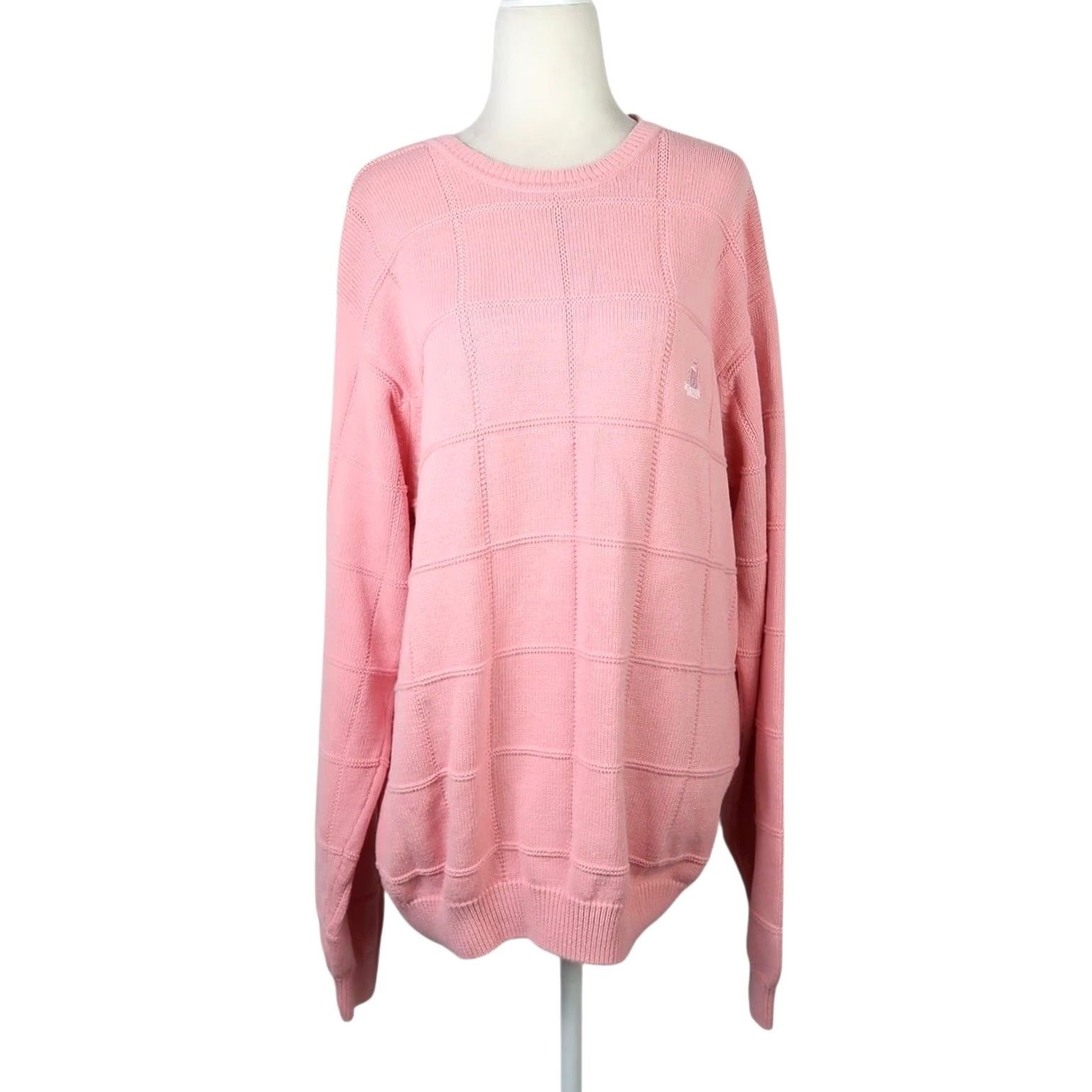 Izod VINTAGE Izod Pink Cotton Grid Pullover Sweater Womens Large 90s Knit Crew Neck Long Sleeve Casual Sweater Mens? Size L / US 10 / IT 46 - 2 Thumbnail
