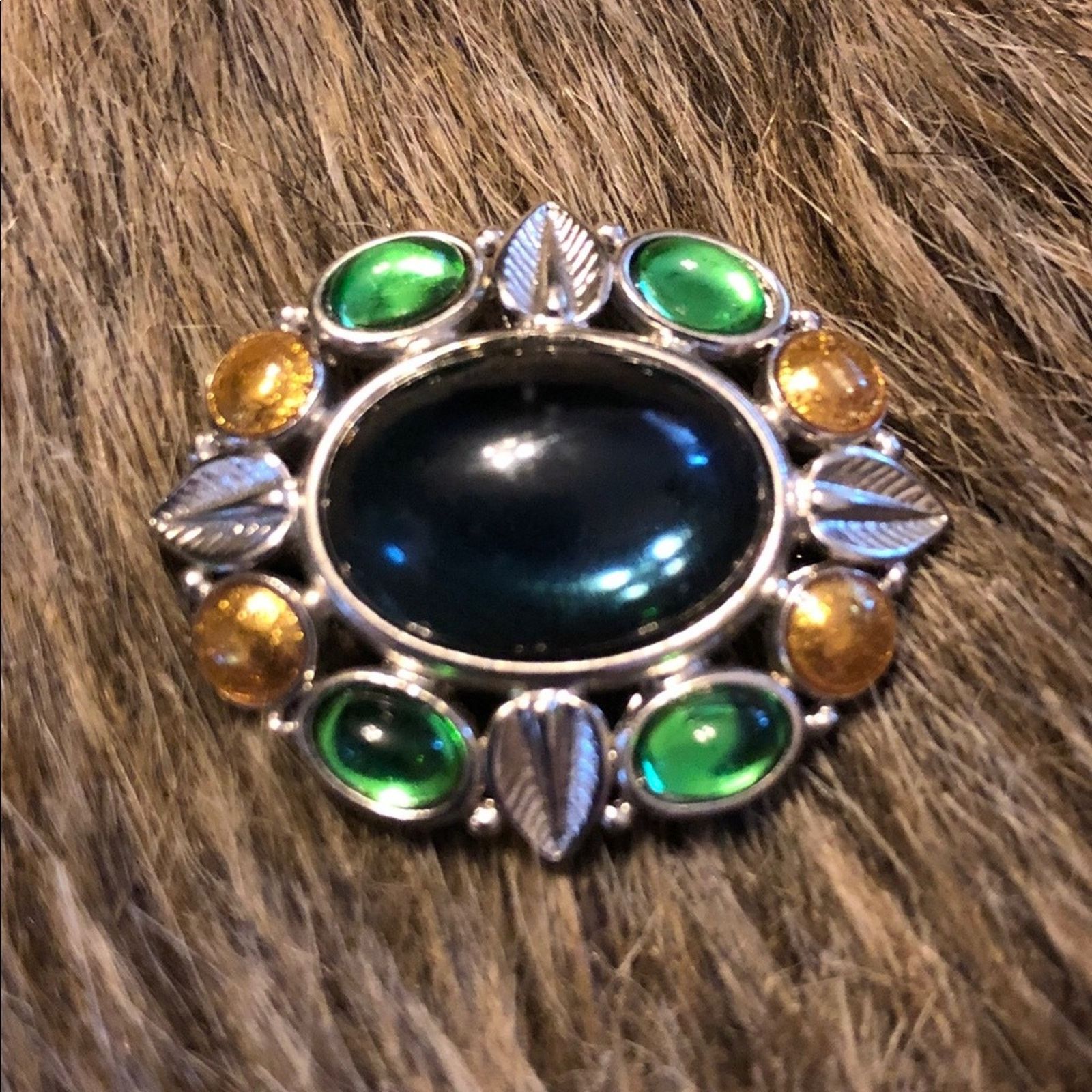 Jewelry Vintage Liz Claiborne glass cabochon brooch pin Size ONE SIZE - 1 Thumbnail