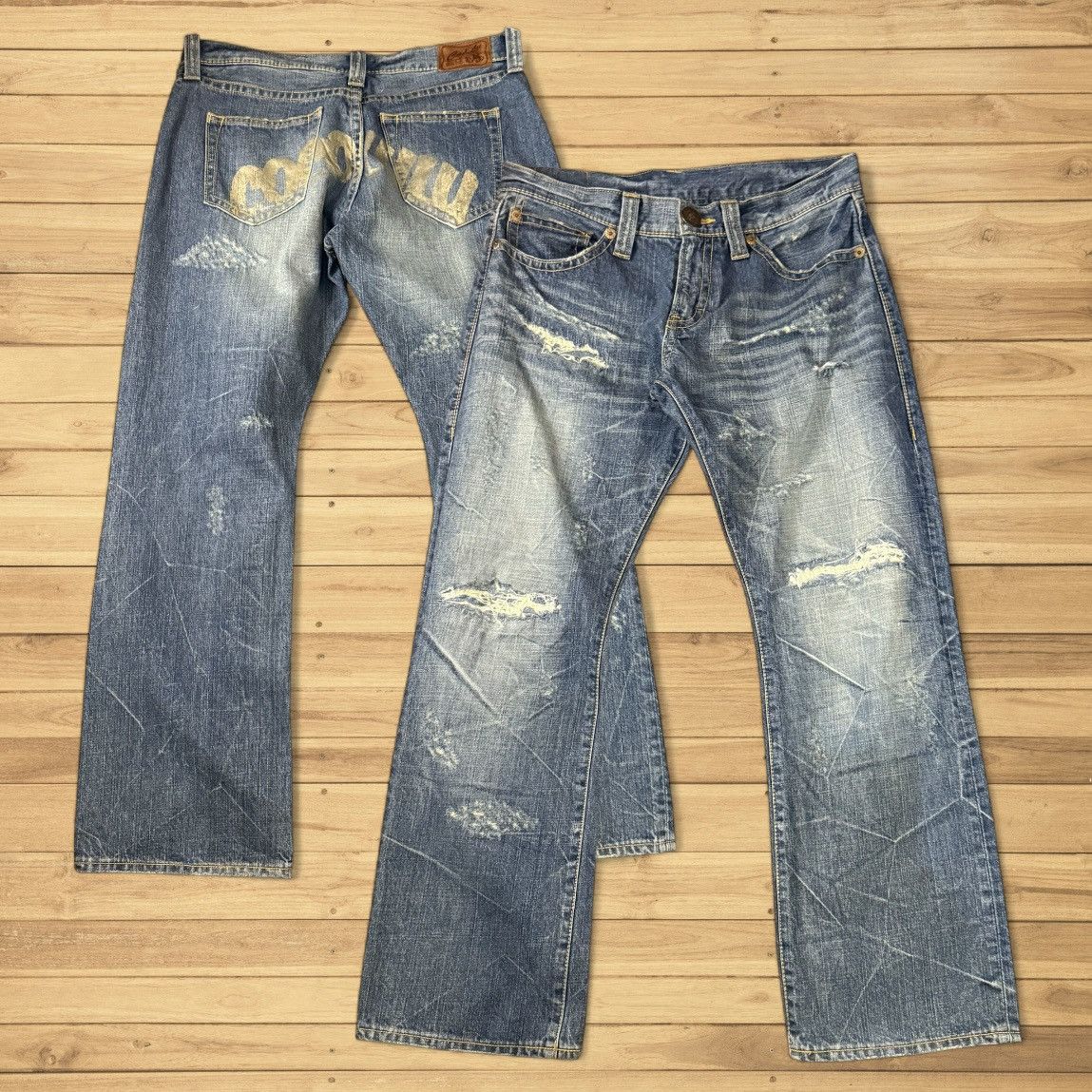 14th Addiction 🔥🇯🇵 Japanese Distressed Archival Co&Lu Denim Size US 33 - 1 Thumbnail