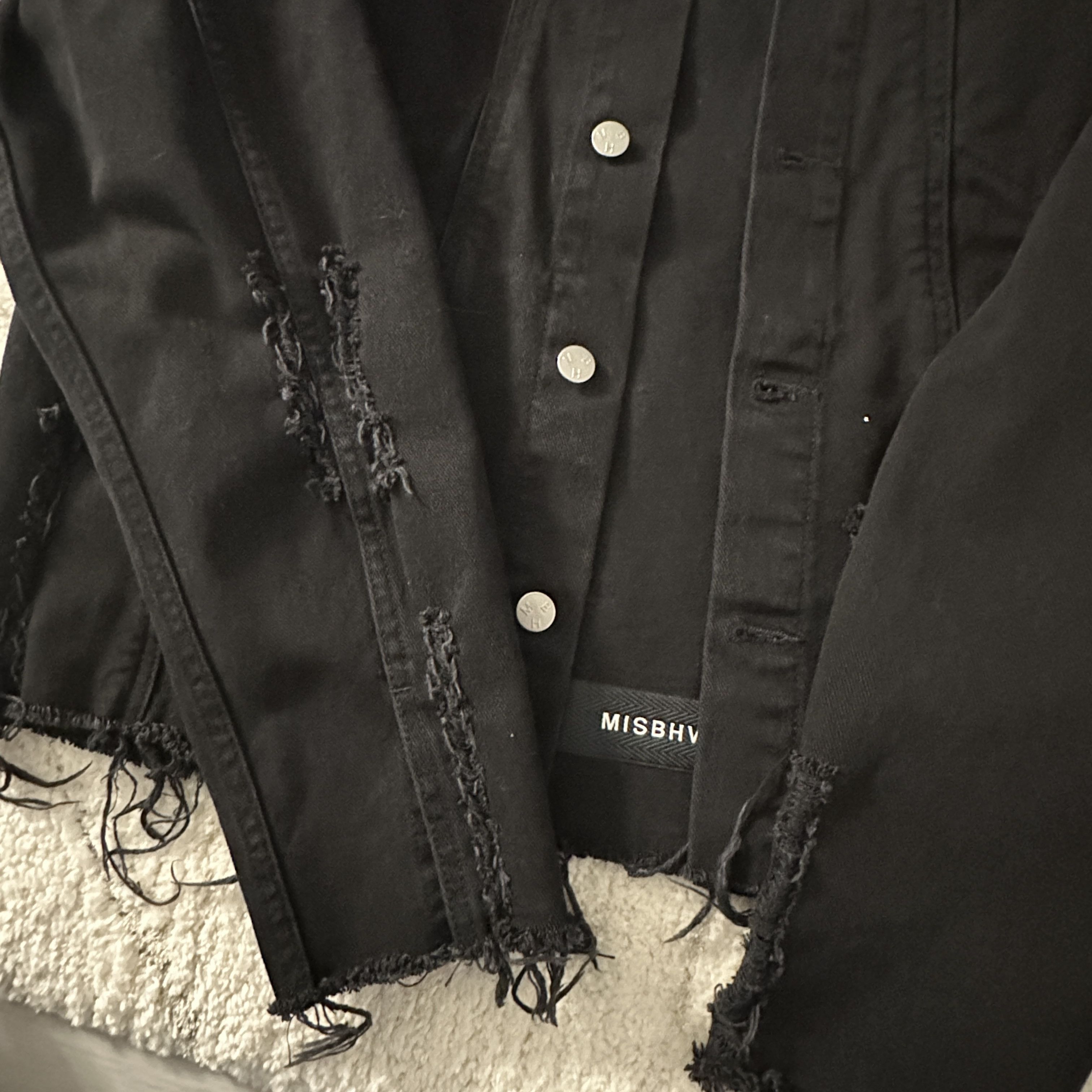 Misbhv MISBHV "Euphoria" Distressed Black Denim Jacket Size US XL / EU 56 / 4 - 9 Thumbnail
