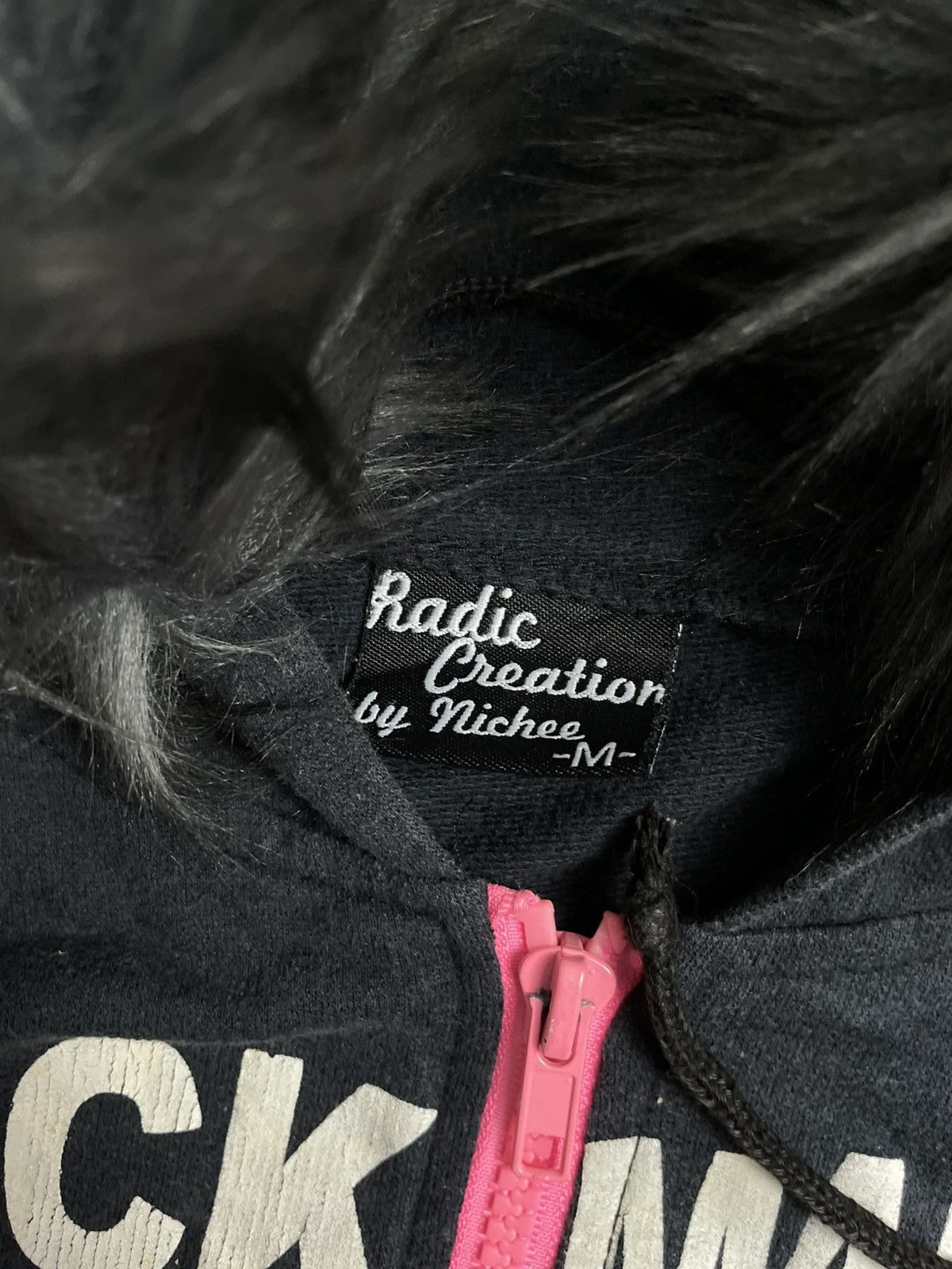 If Six Was Nine Japan Poem Zip Black Fur Hoodie Size M / US 6-8 / IT 42-44 - 5 Thumbnail