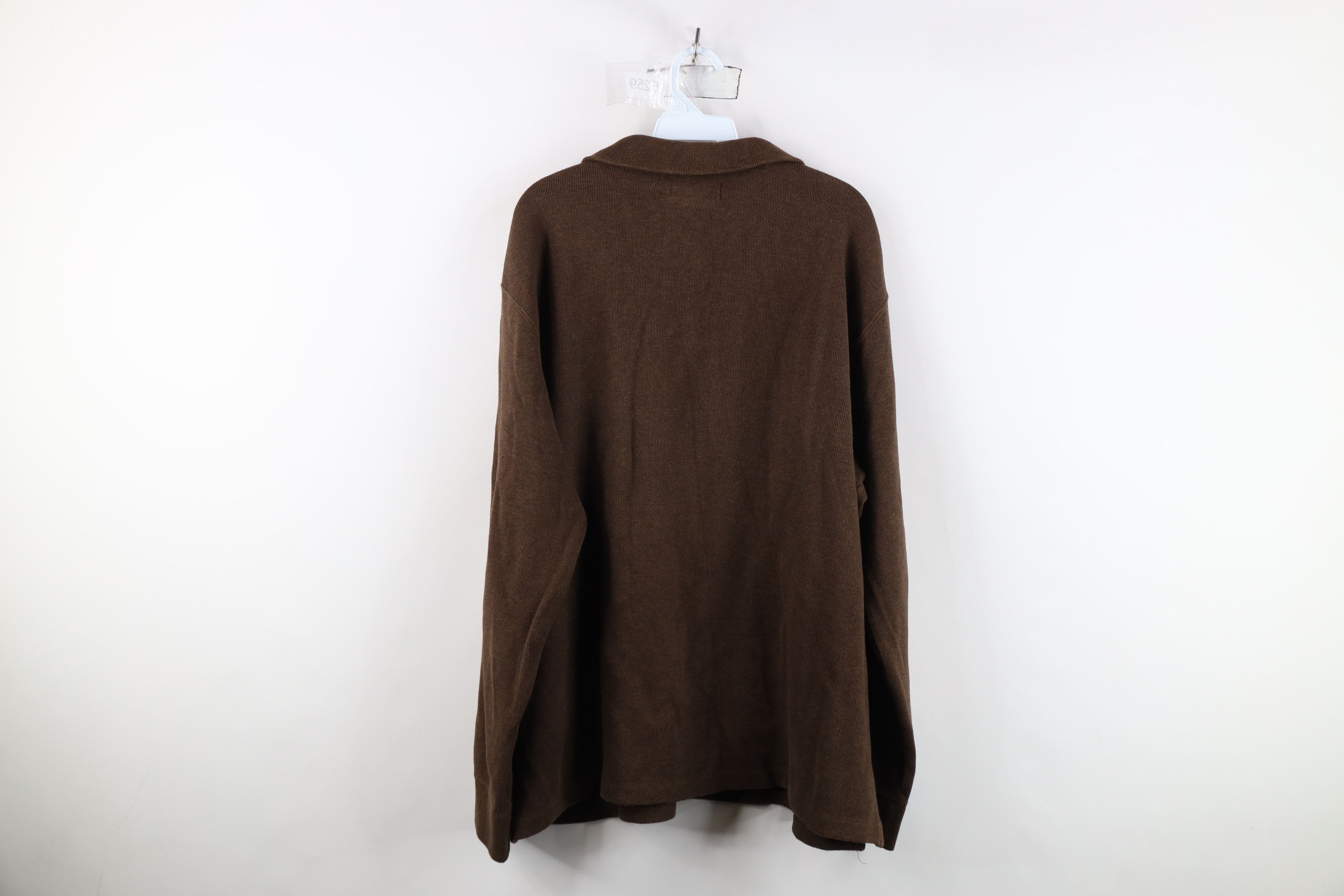 Ralph Lauren Vintage 90s Ralph Lauren Ribbed Knit Half Zip Sweater Brown Size US XXL / EU 58 / 5 - 12 Thumbnail
