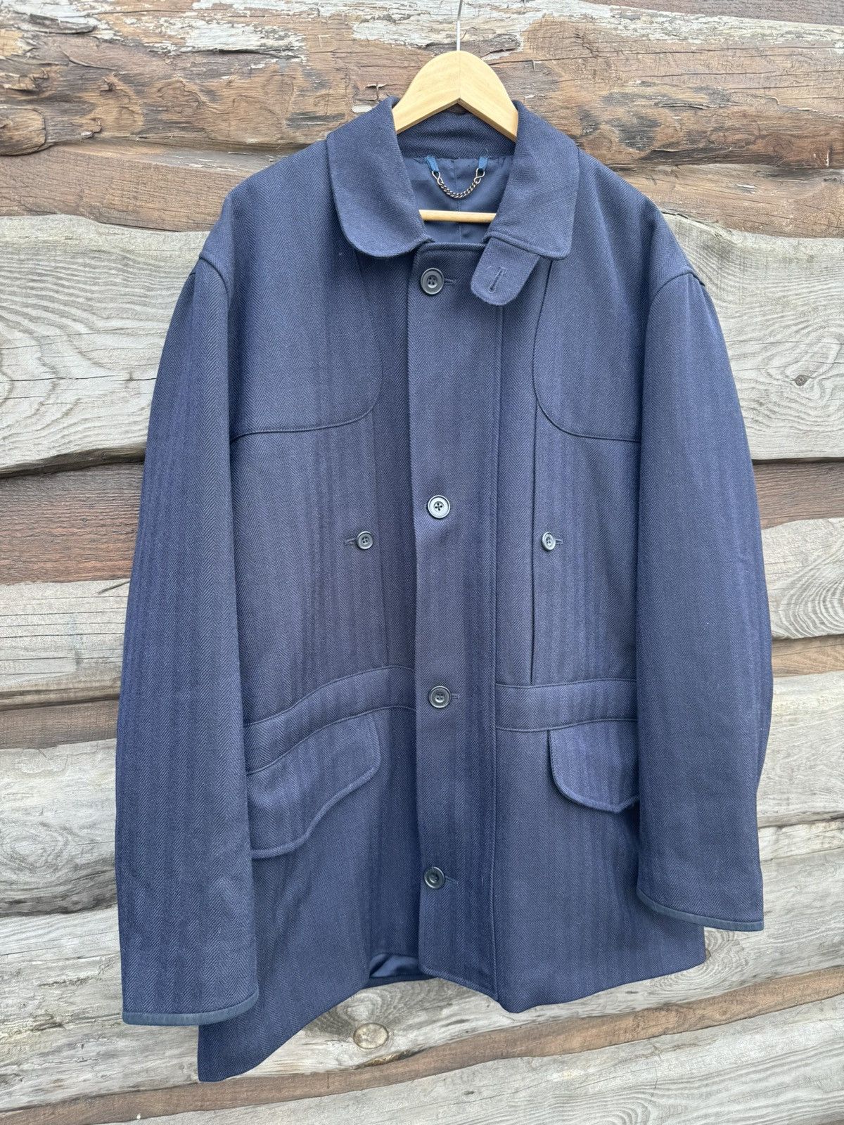 Turnbull & Asser Turnbull Asser Waterproof wool tweed blue coat Size US XL / EU 56 / 4 - 16 Thumbnail