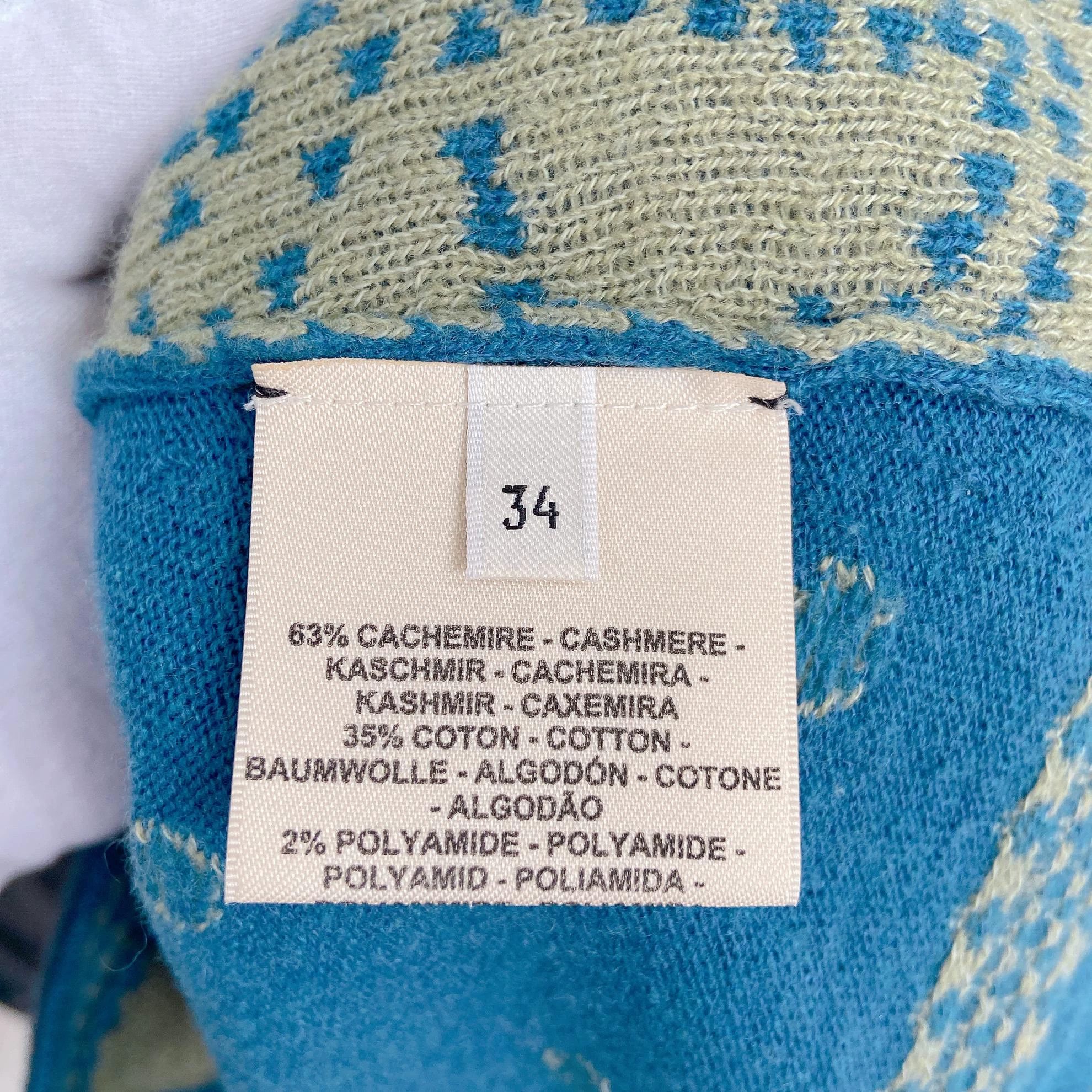 Hermes Hermès blue cashmere knit top 34 Size XS / US 0-2 / IT 36-38 - 8 Thumbnail