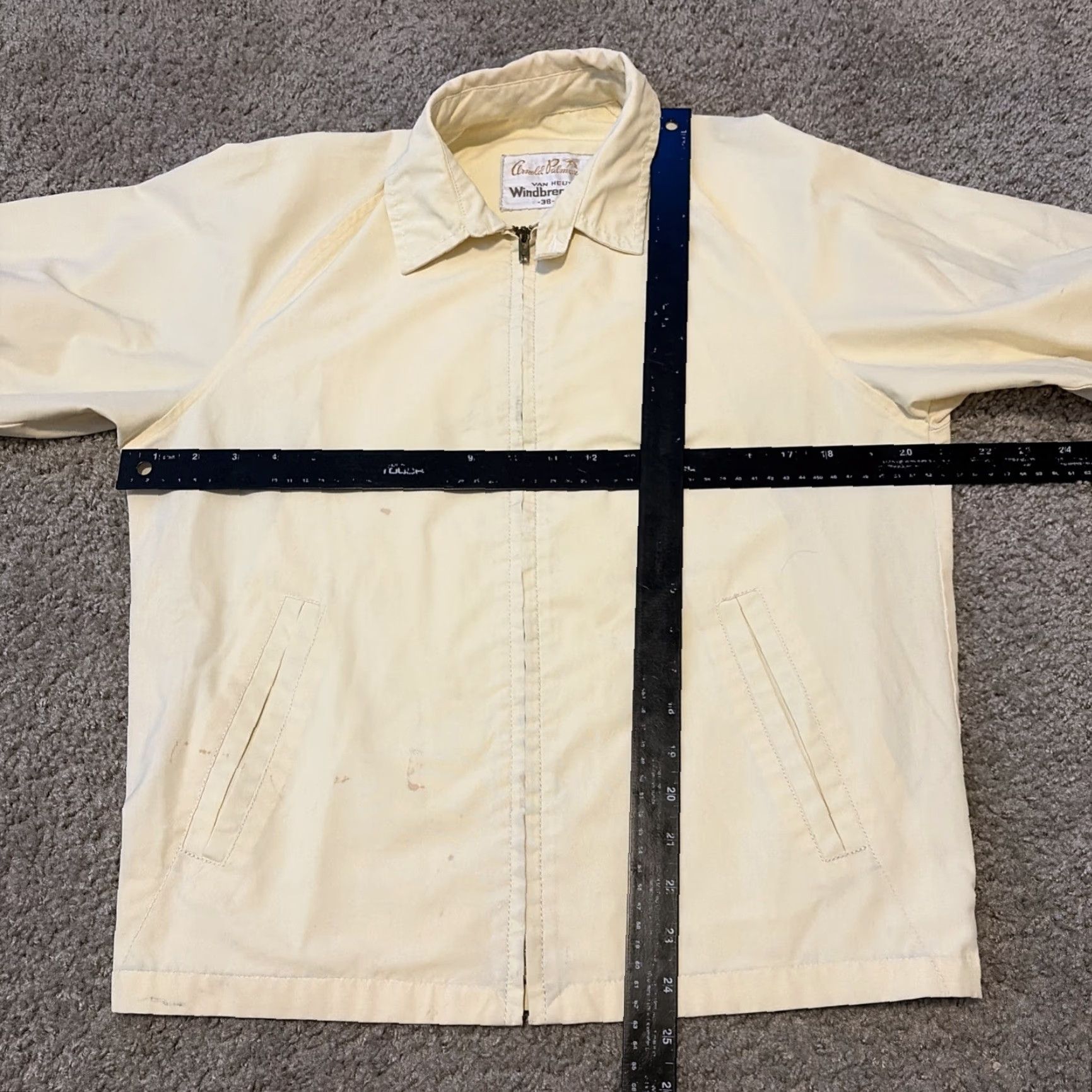 Van Heusen VINTAGE Arnold Palmer Van Heusen Windbreaker Full Zip Jacket Cream Size 38-40 Adult M/L Ivory 1960s Mens Size US S / EU 44-46 / 1 - 6 Thumbnail