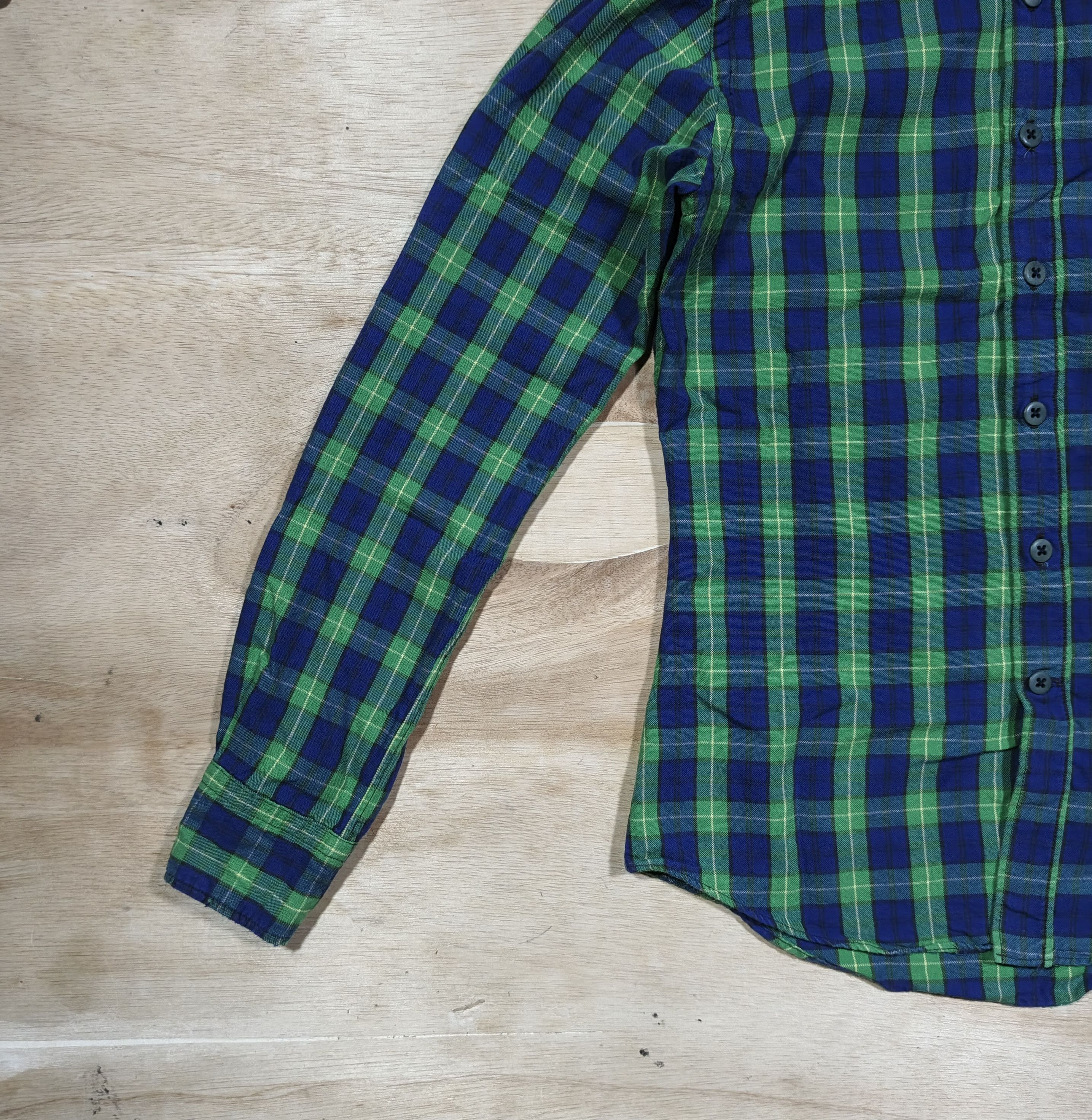 45rpm 45rpm Green & Blue Plaid Longsleeve Shirt Size M / US 6-8 / IT 42-44 - 3 Thumbnail