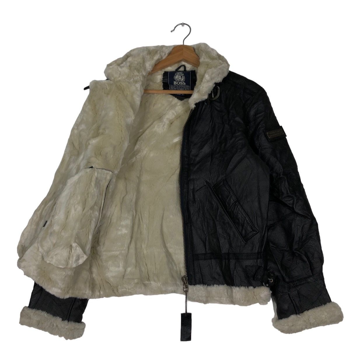 Japanese Brand 🔥Vtg Genuine Leather Jacket Suntory Coffee Boss Shearling Size US L / EU 52-54 / 3 - 9 Thumbnail
