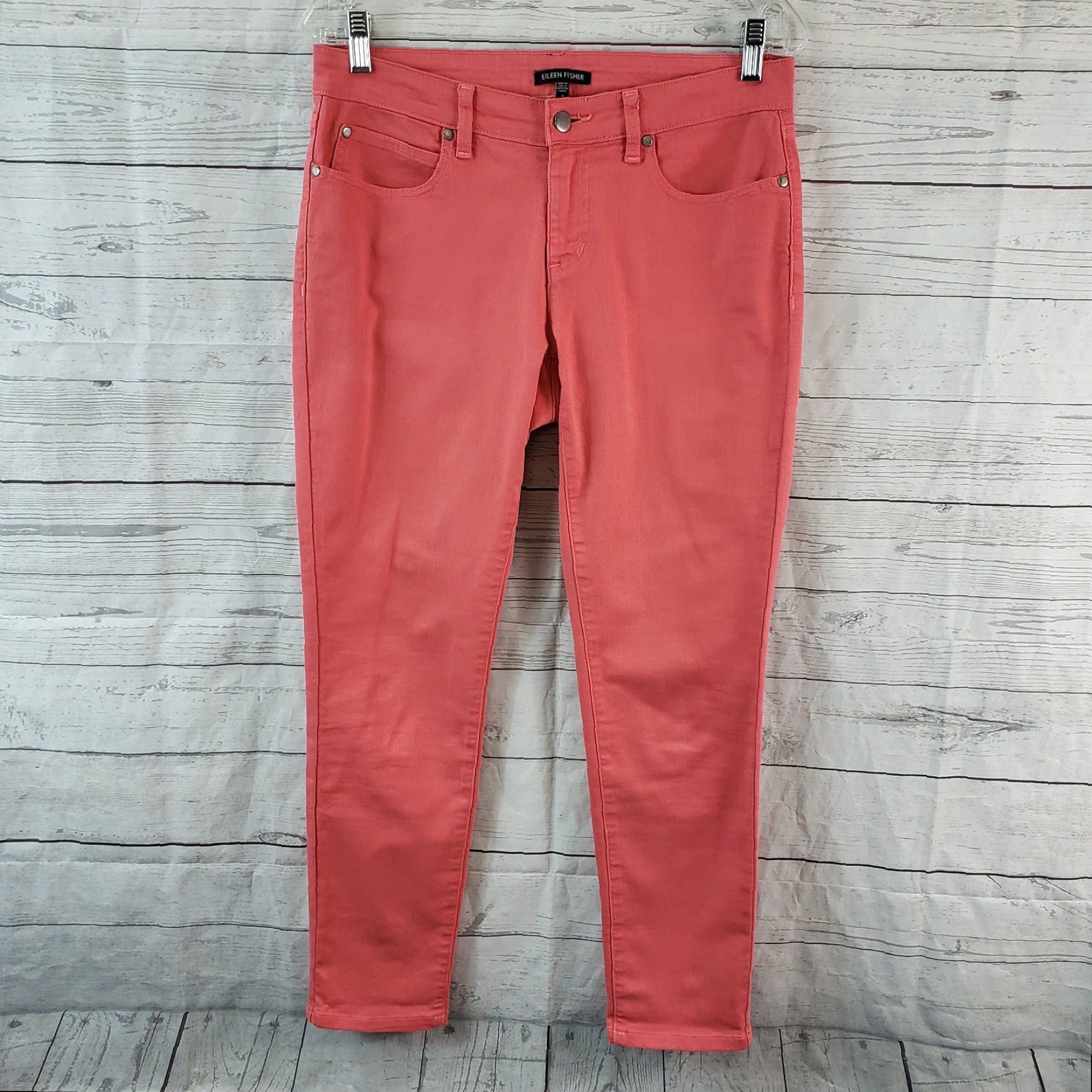 Eileen Fisher Eileen Fisher Womens Skinny Jeans Sz 4 Pink Mid Rise Organic Cotton Jeans Ladies Skinny Pink 4 Womens Mens? Size 27" / US 4 / IT 40 - 2 Thumbnail