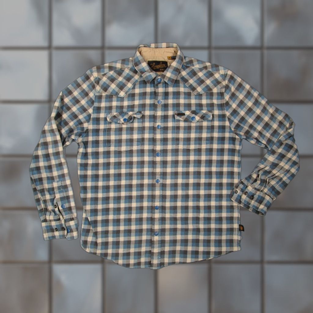Howler Brothers Howler Brothers Shirt Mens Medium Blue Check Snap Front Workwear Hike Yoke Rancher Size US M / EU 48-50 / 2 - 1 Thumbnail
