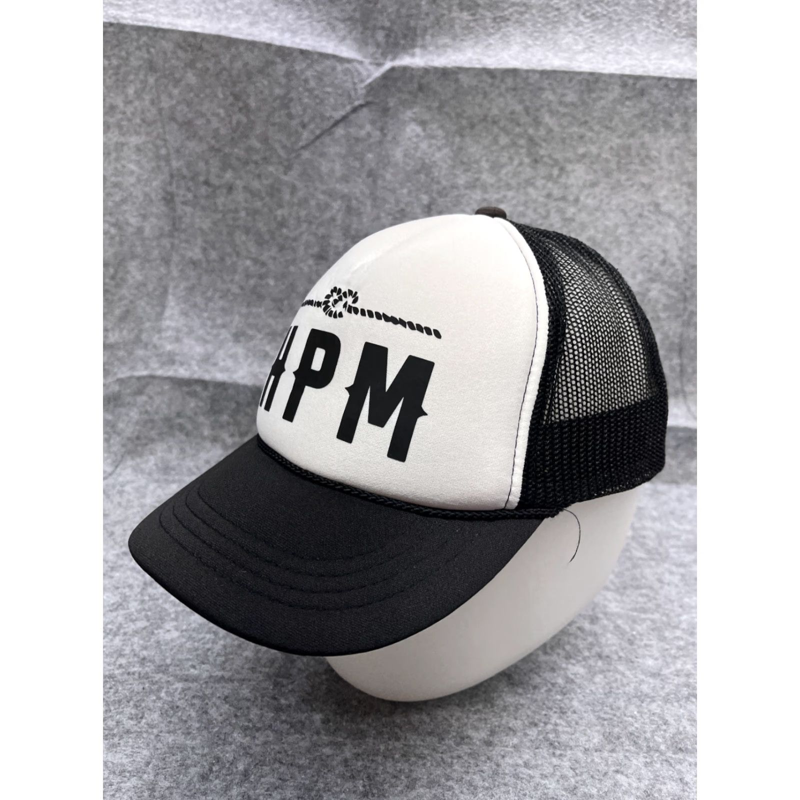 Vintage HPM Hat Cap Snap Back Adult Black Polyester Nylon Trucker Workwear Outdoors Size ONE SIZE - 4 Thumbnail