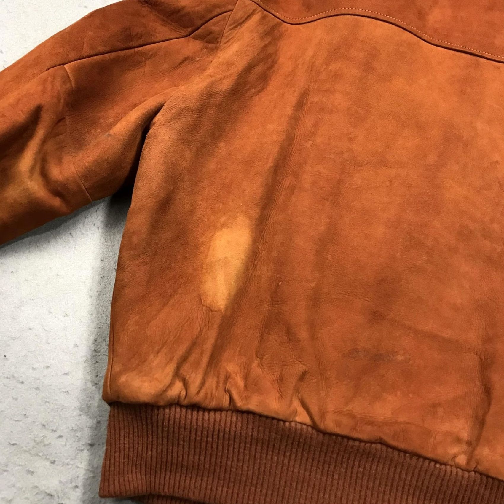Vintage VINTAGE Penneys Jacket Brown Suede Leather Bomber 42 Mens 50s Zip DuPont Quilon Size US XS / EU 42 / 0 - 7 Thumbnail