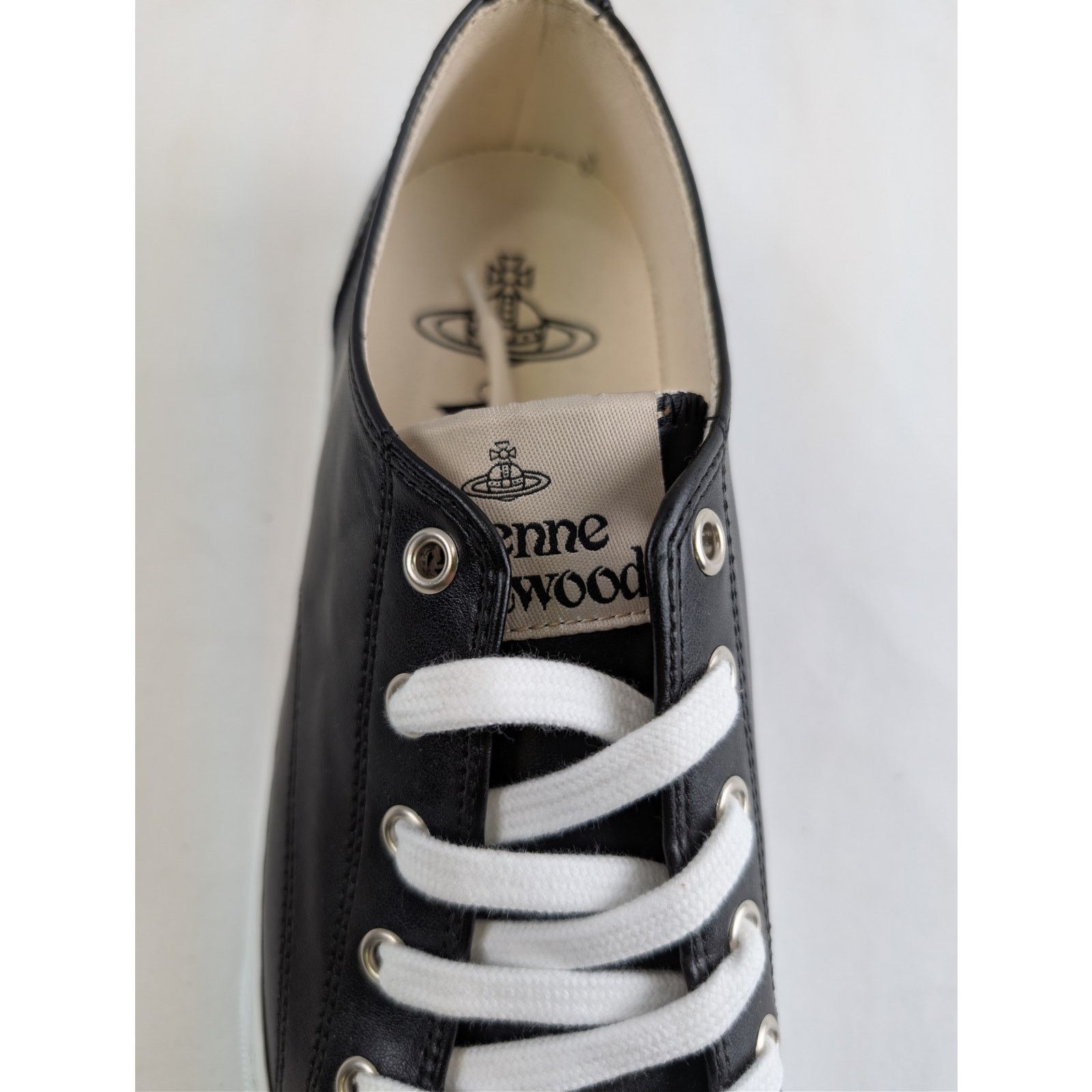 Vivienne Westwood o1rshd1 Plimsoll High Top Eco Leather Sneakers in Black Size US 10 / EU 43 - 16 Thumbnail