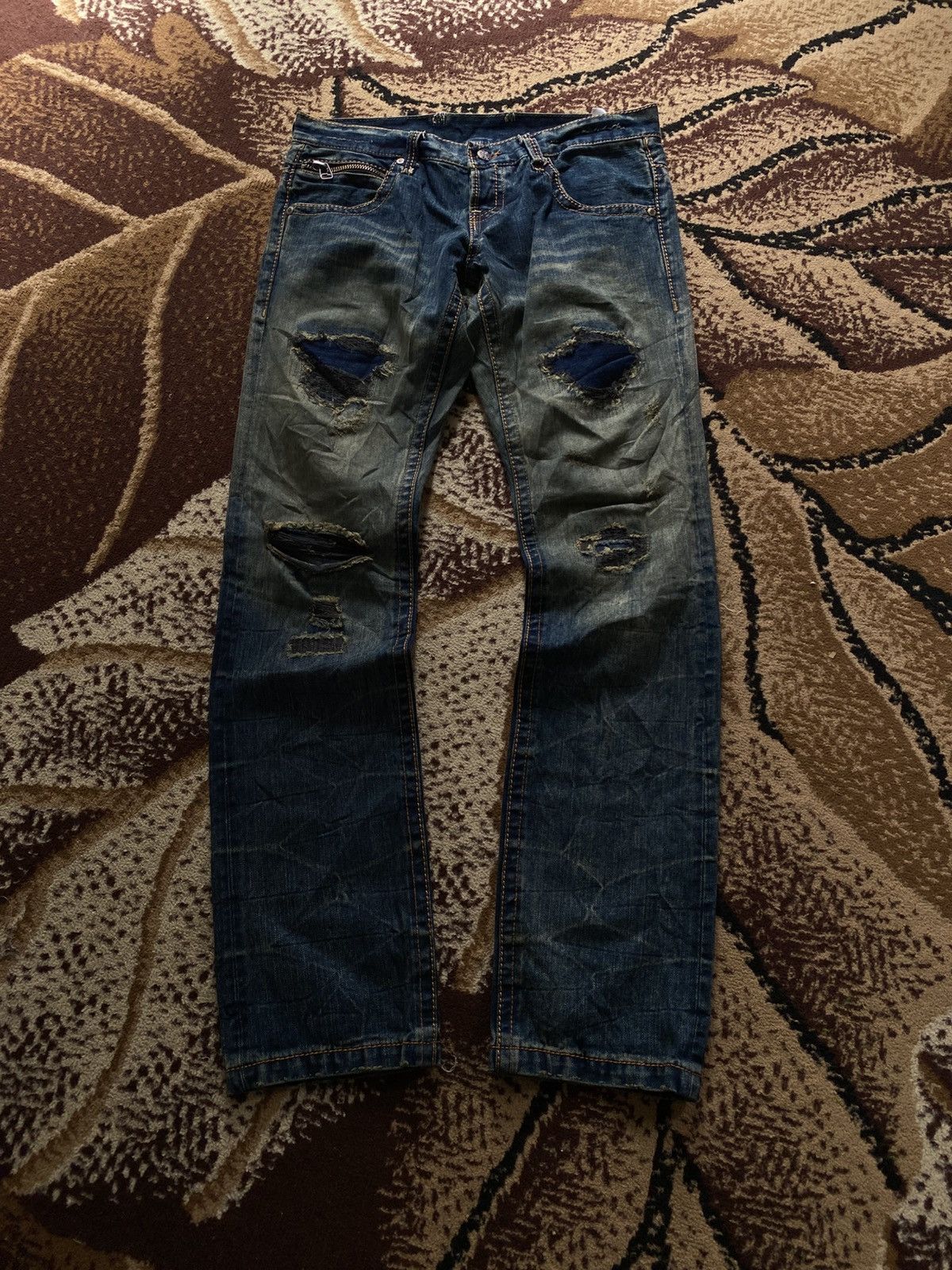 If Six Was Nine Mudwash Distressed Japanese Denim Size US 31 - 3 Thumbnail