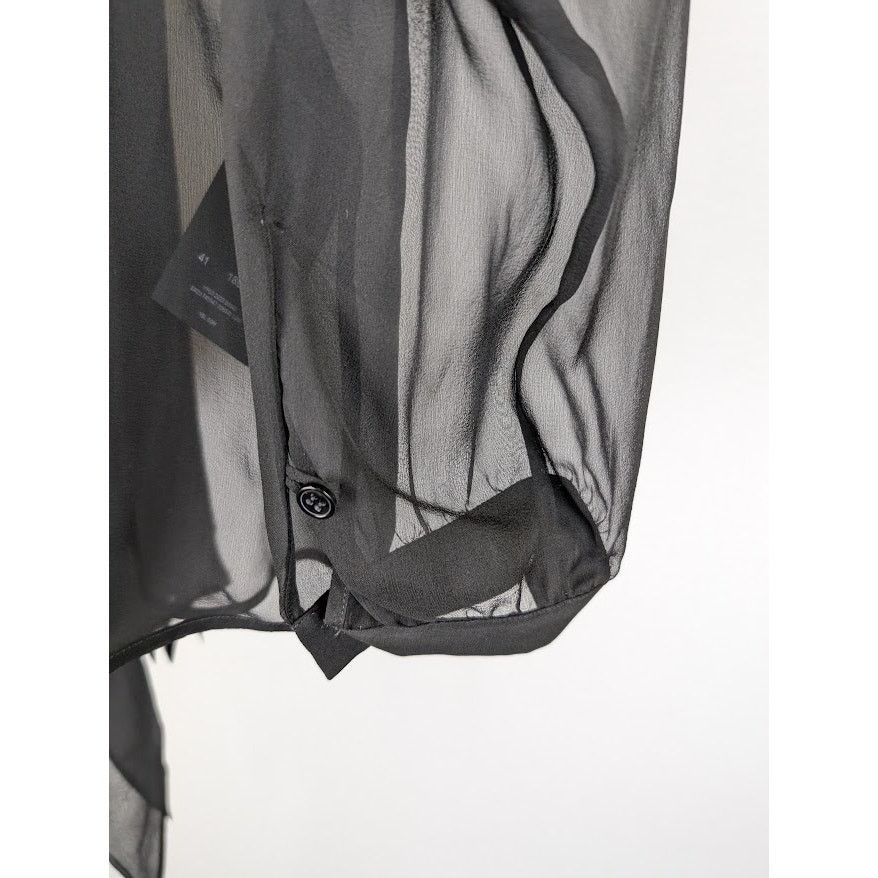 Saint Laurent Paris o1rshd1 Lavallière silk crêpe de chine shirt in Black Size US M / EU 48-50 / 2 - 7 Thumbnail