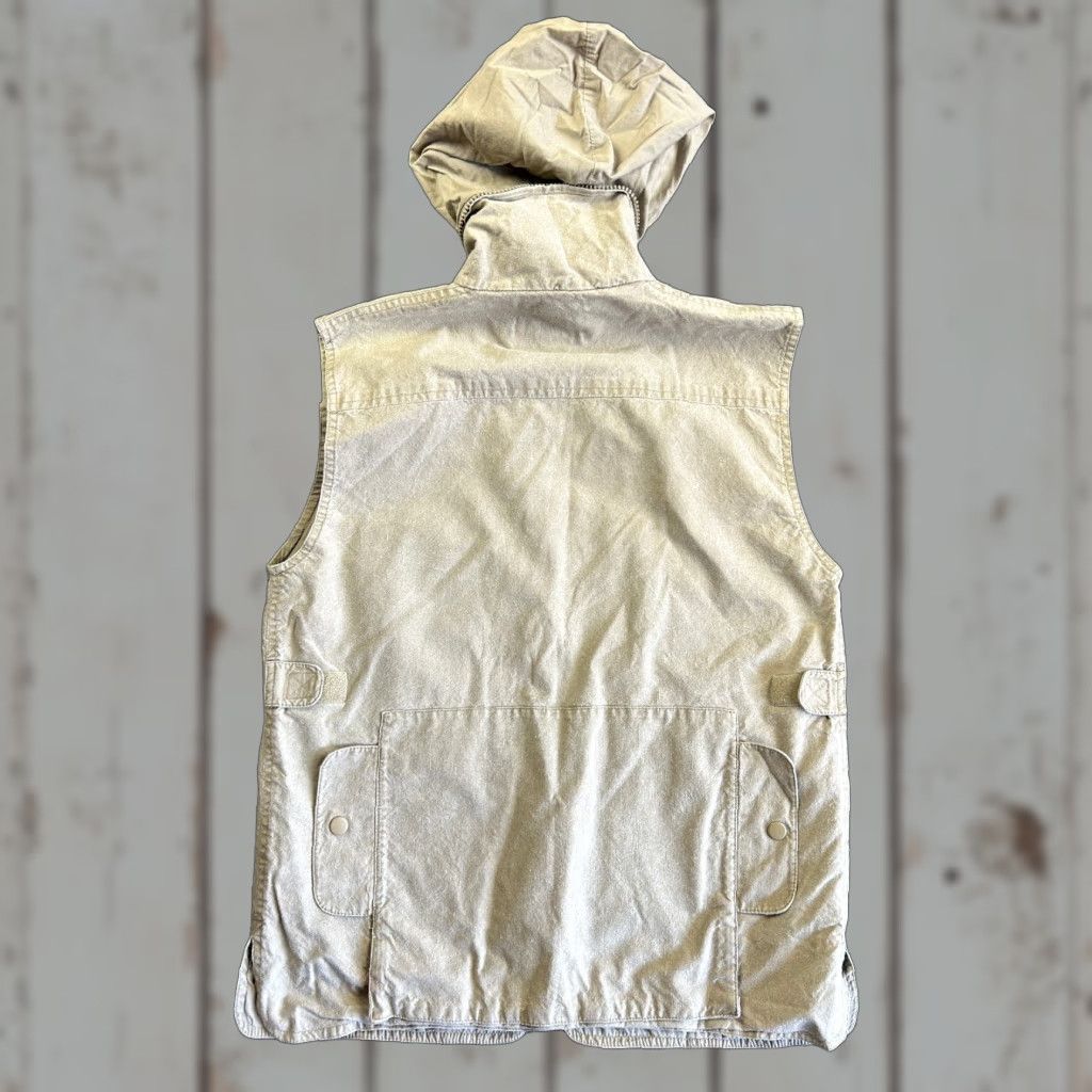 VINTAGE Banana Republic Hooded Bush Vest Mens Sz S Safari Photography Hunting Shirt